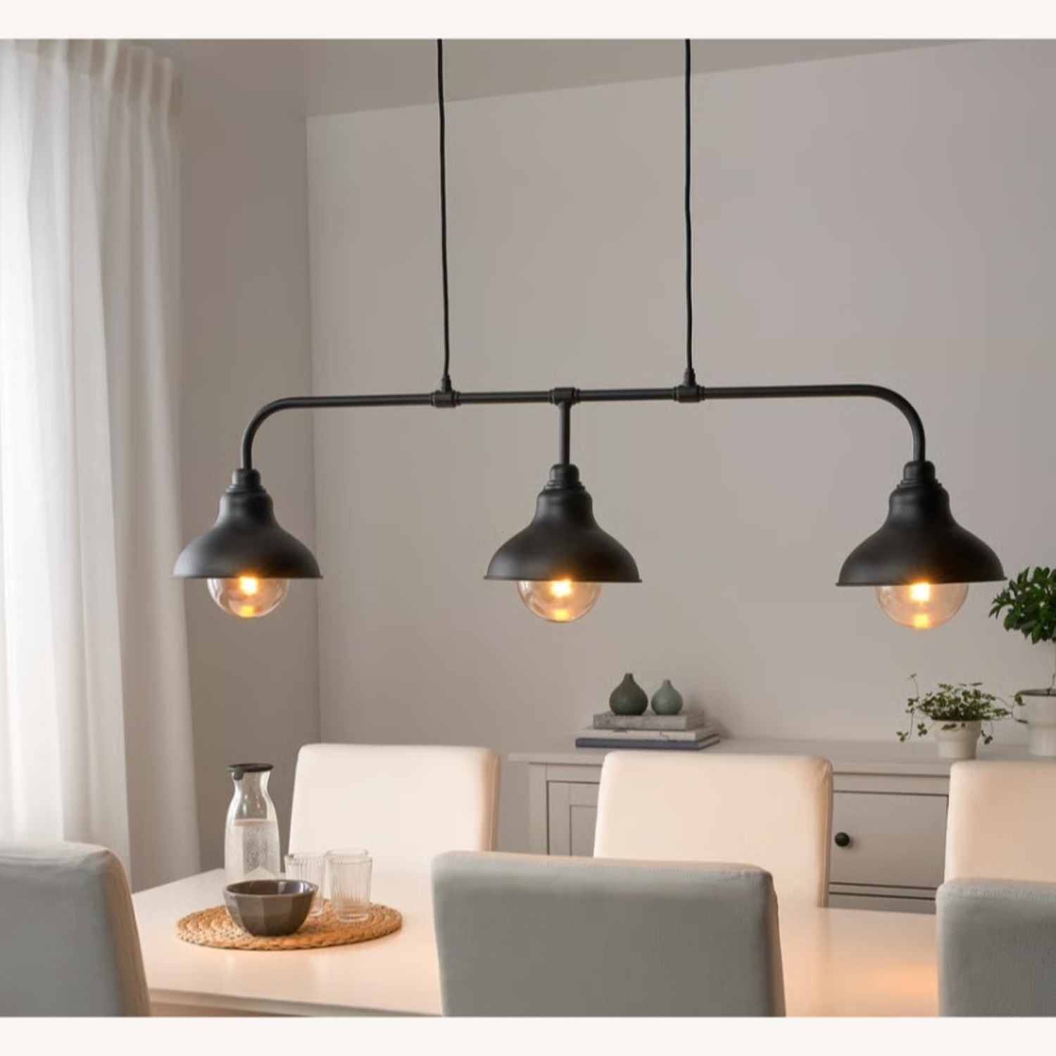 Pendant Lamp with 3 Lamps, Black - image-2