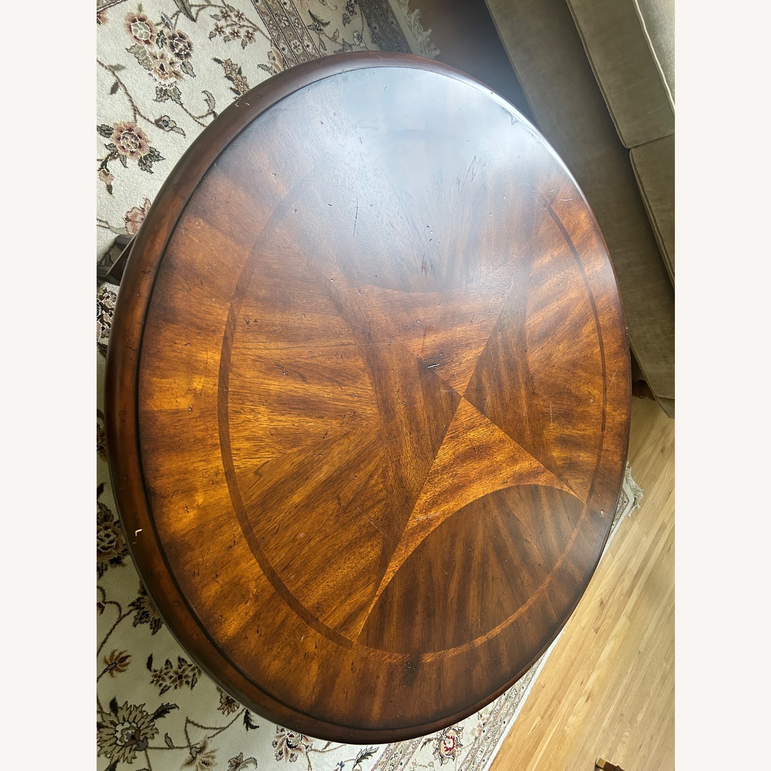 Round Walnut Coffee Table - image-1