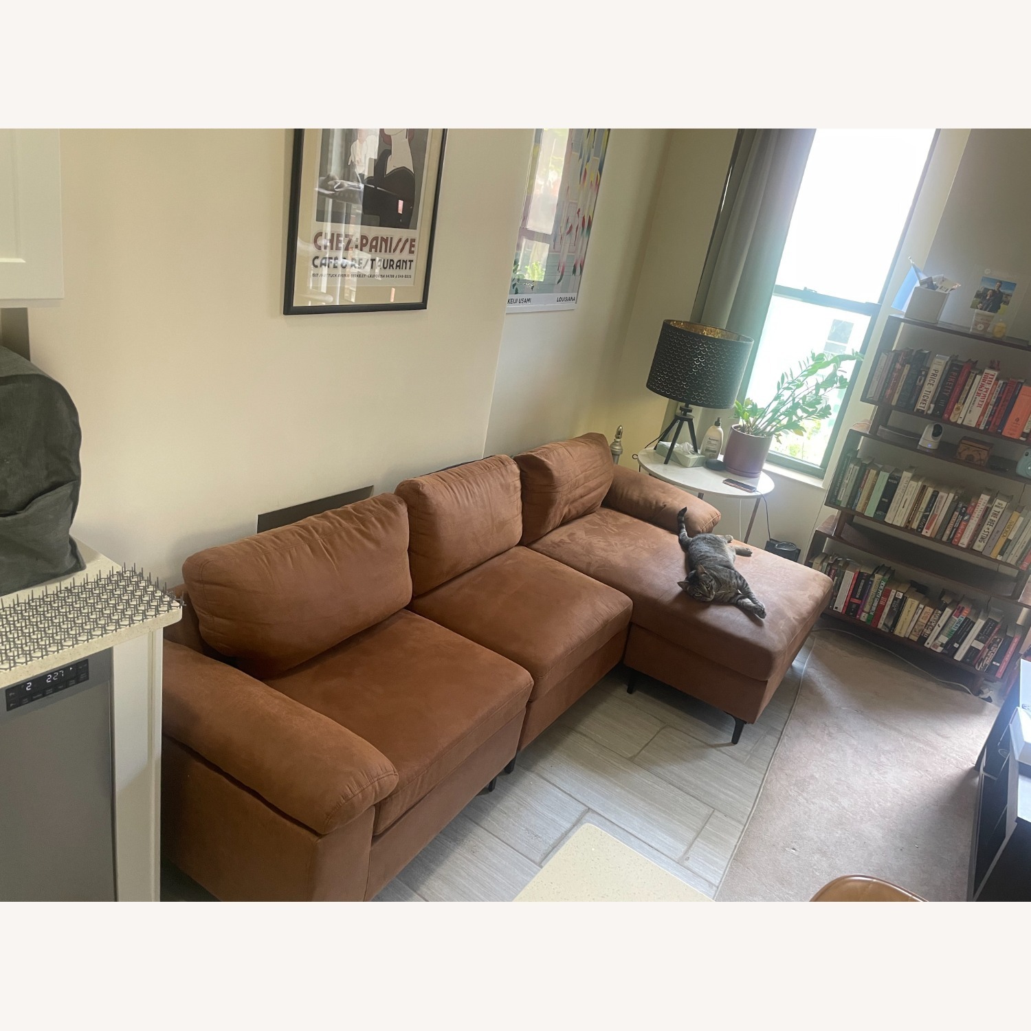 Mid Century Modern Light Brown Sectional - image-2