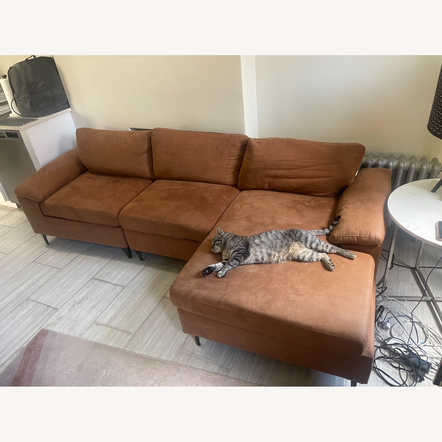 Mid Century Modern Light Brown Sectional - image-3