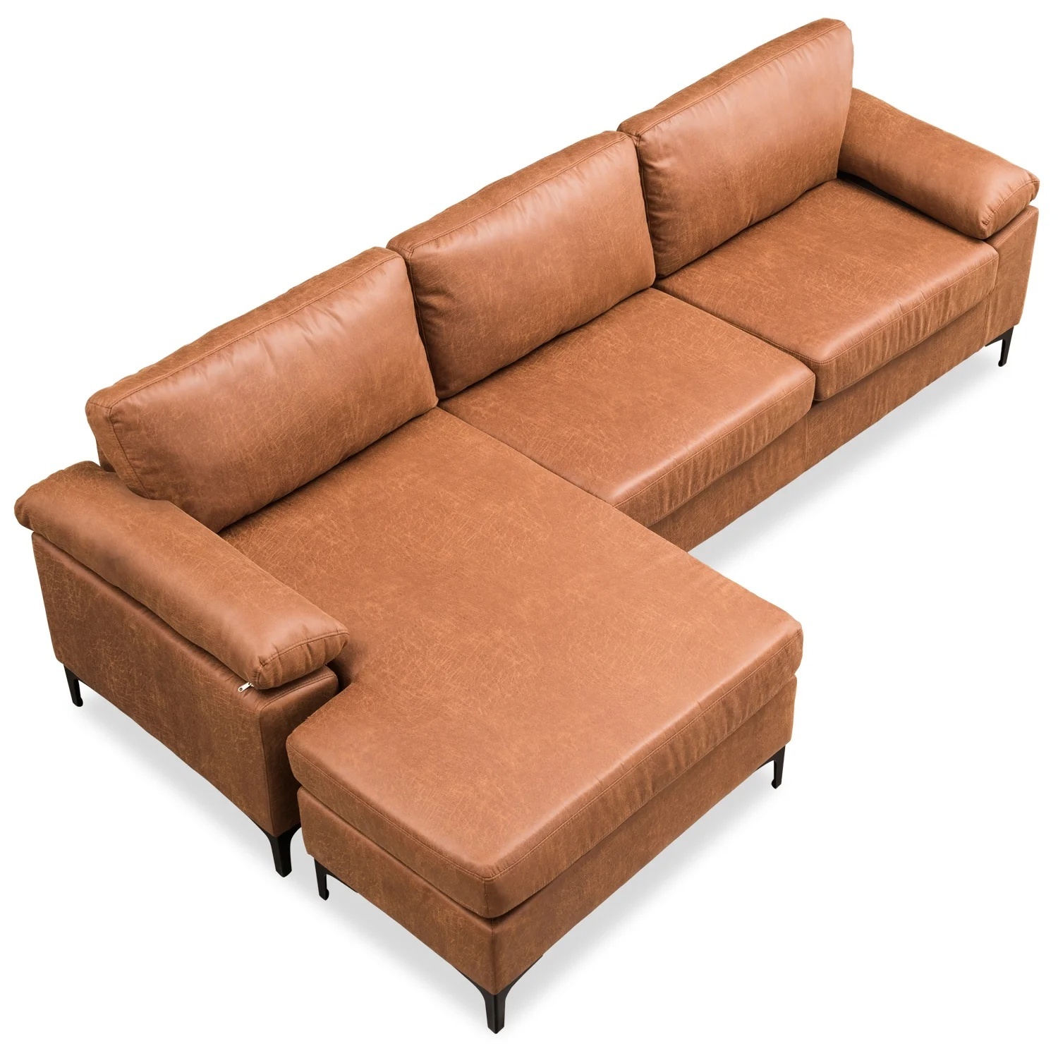 Mid Century Modern Light Brown Sectional - image-5