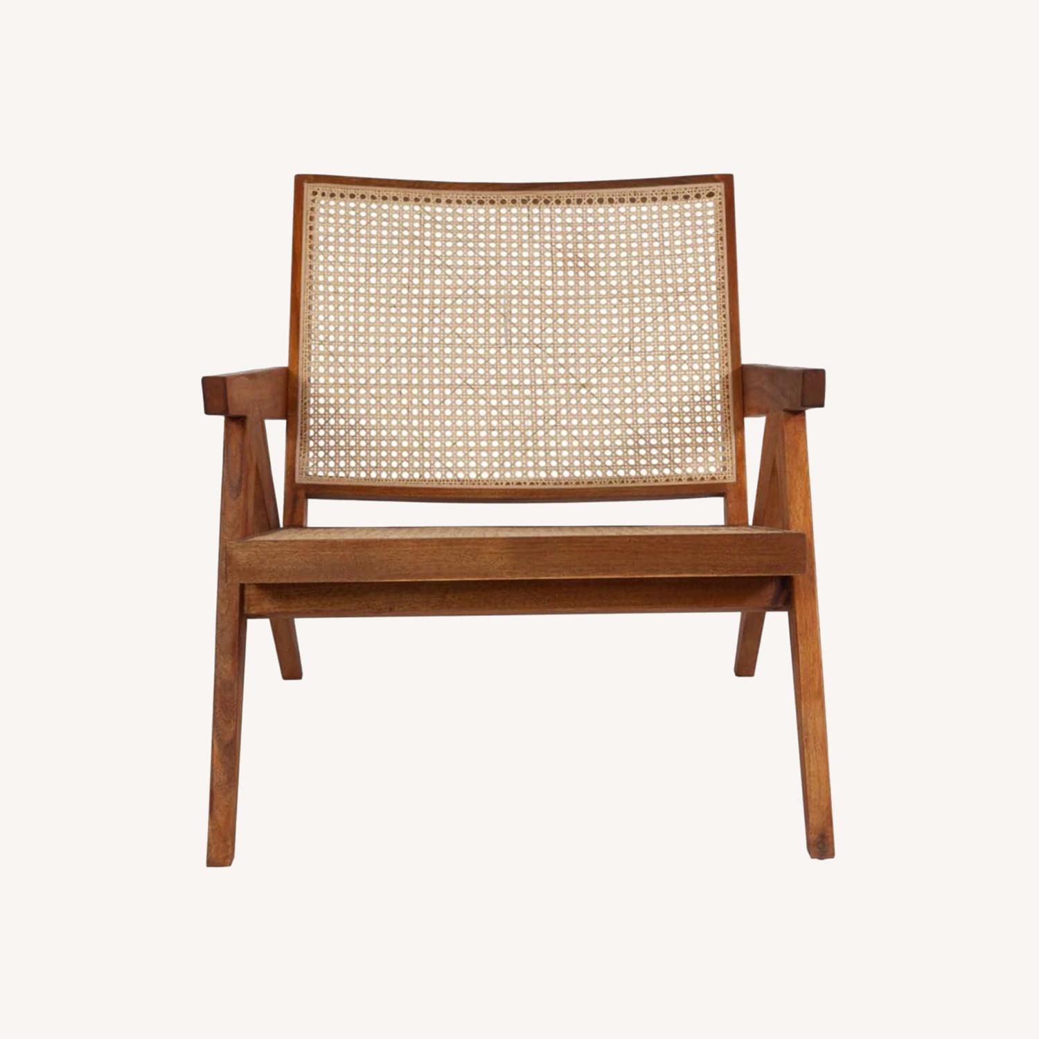 Jeanneret Hand Cane Lounge Chair - Natural Acacia - image-0