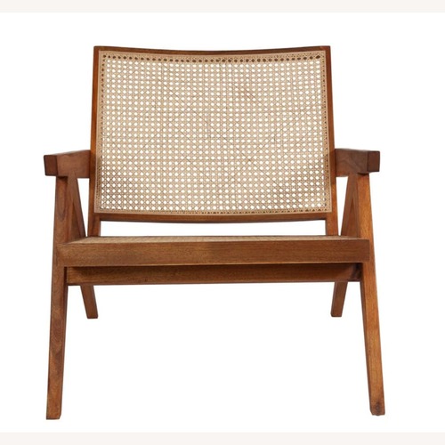 Used Jeanneret Hand Cane Lounge Chair - Natural Acacia for sale on AptDeco