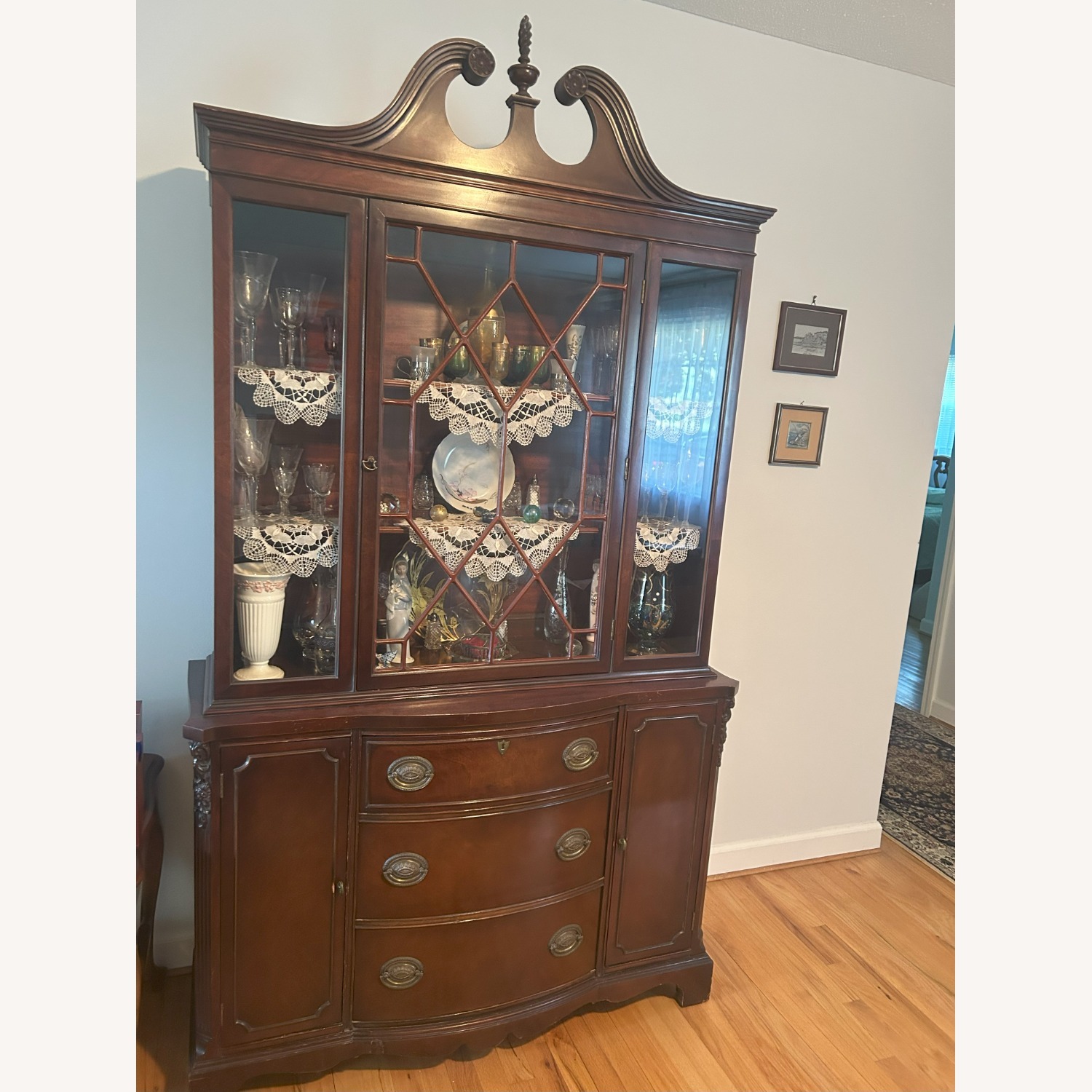 Vintage Breakfront China Hutch - image-1