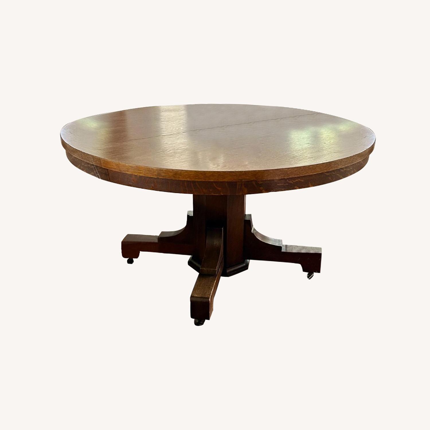 Round Antique Wood Dining Table - image-0