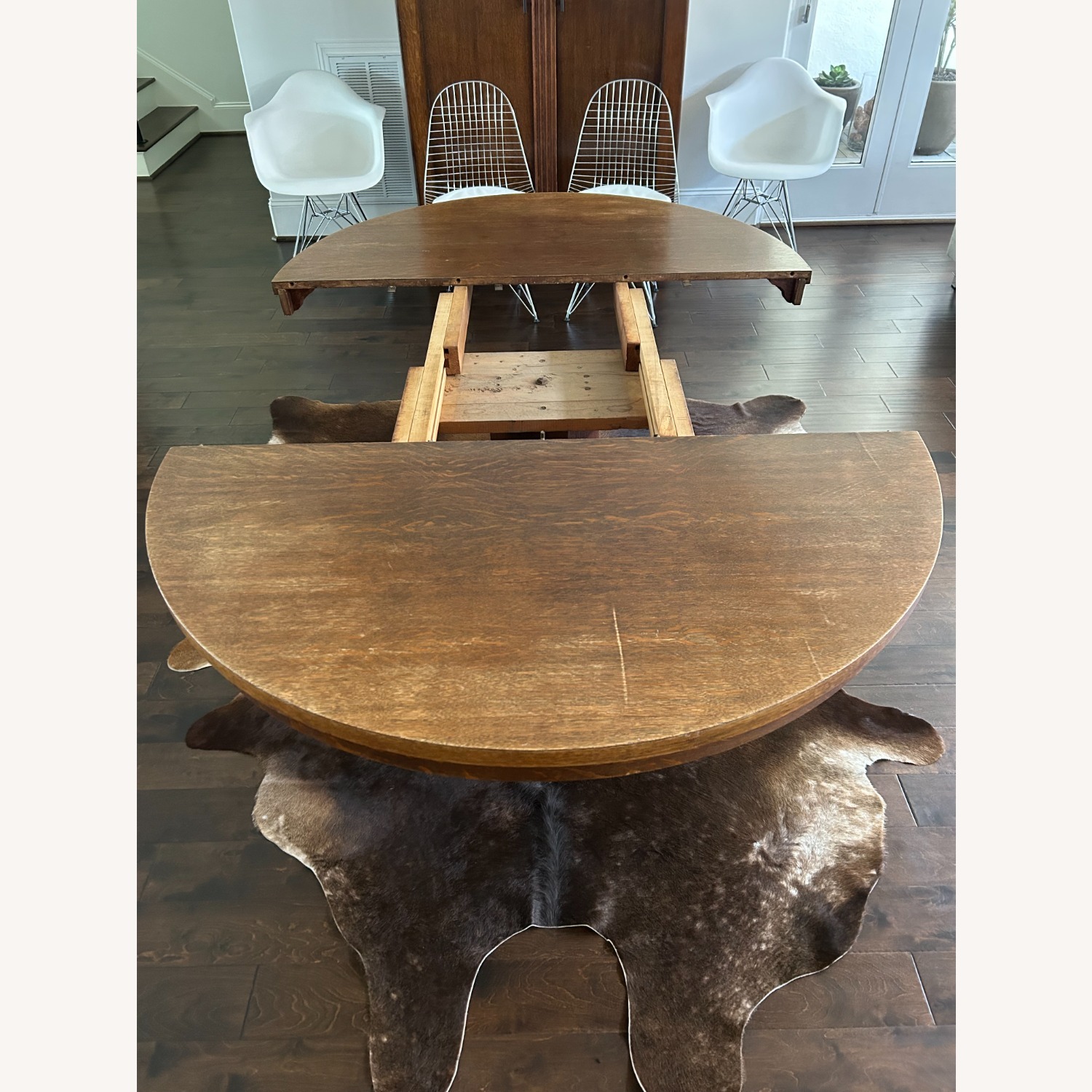 Round Antique Wood Dining Table - image-4