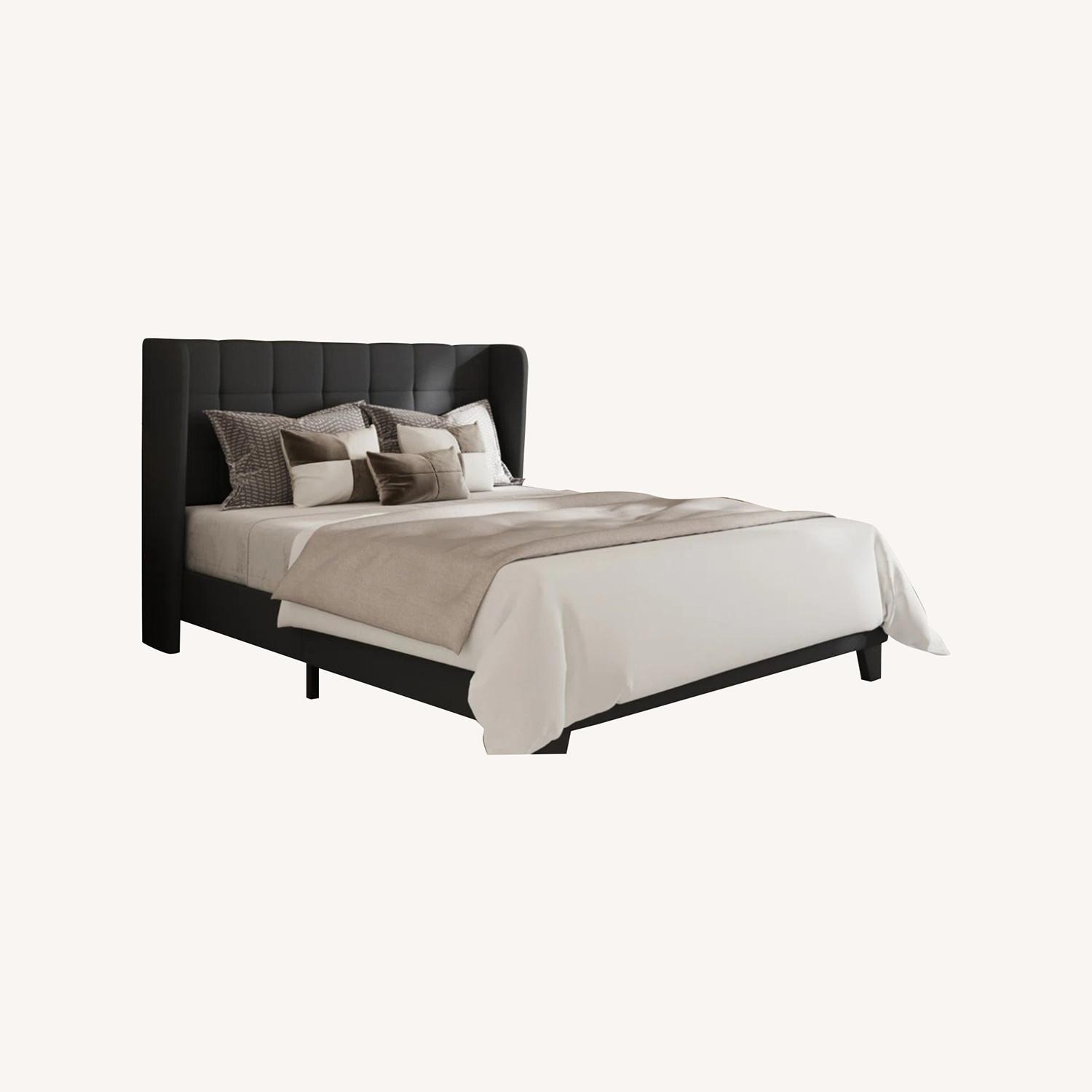 AllModern Modern Grey Upholstered Tufted Bed - image-0