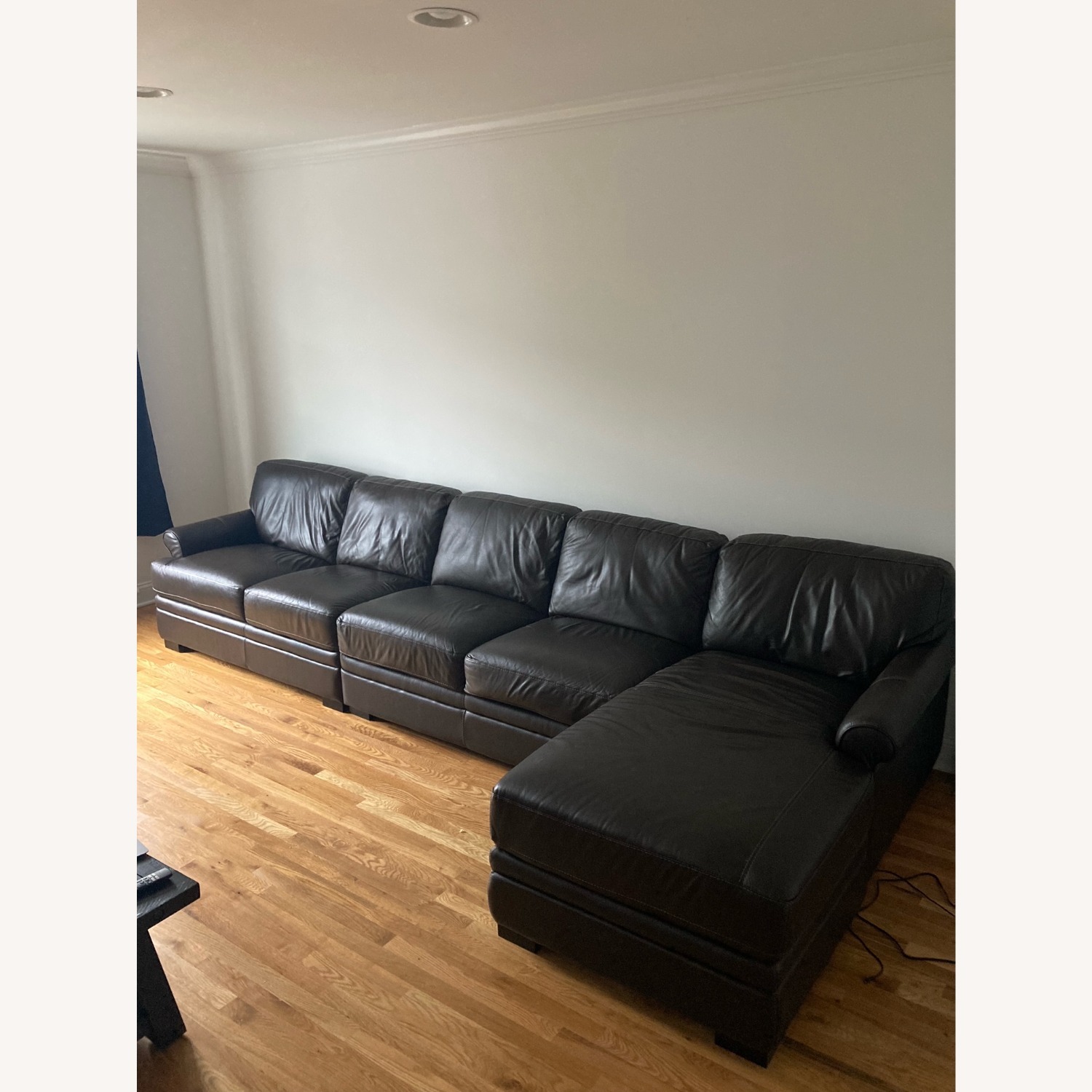 Large Leather Raymour & Flanigan Couch - image-1