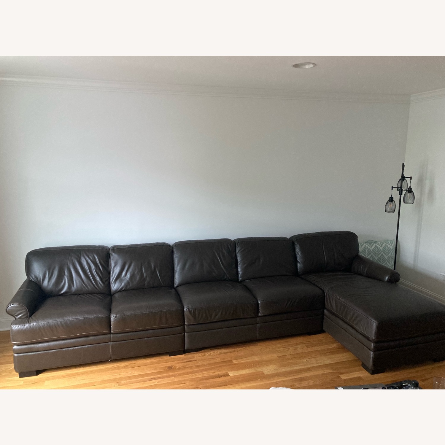 Large Leather Raymour & Flanigan Couch - image-2