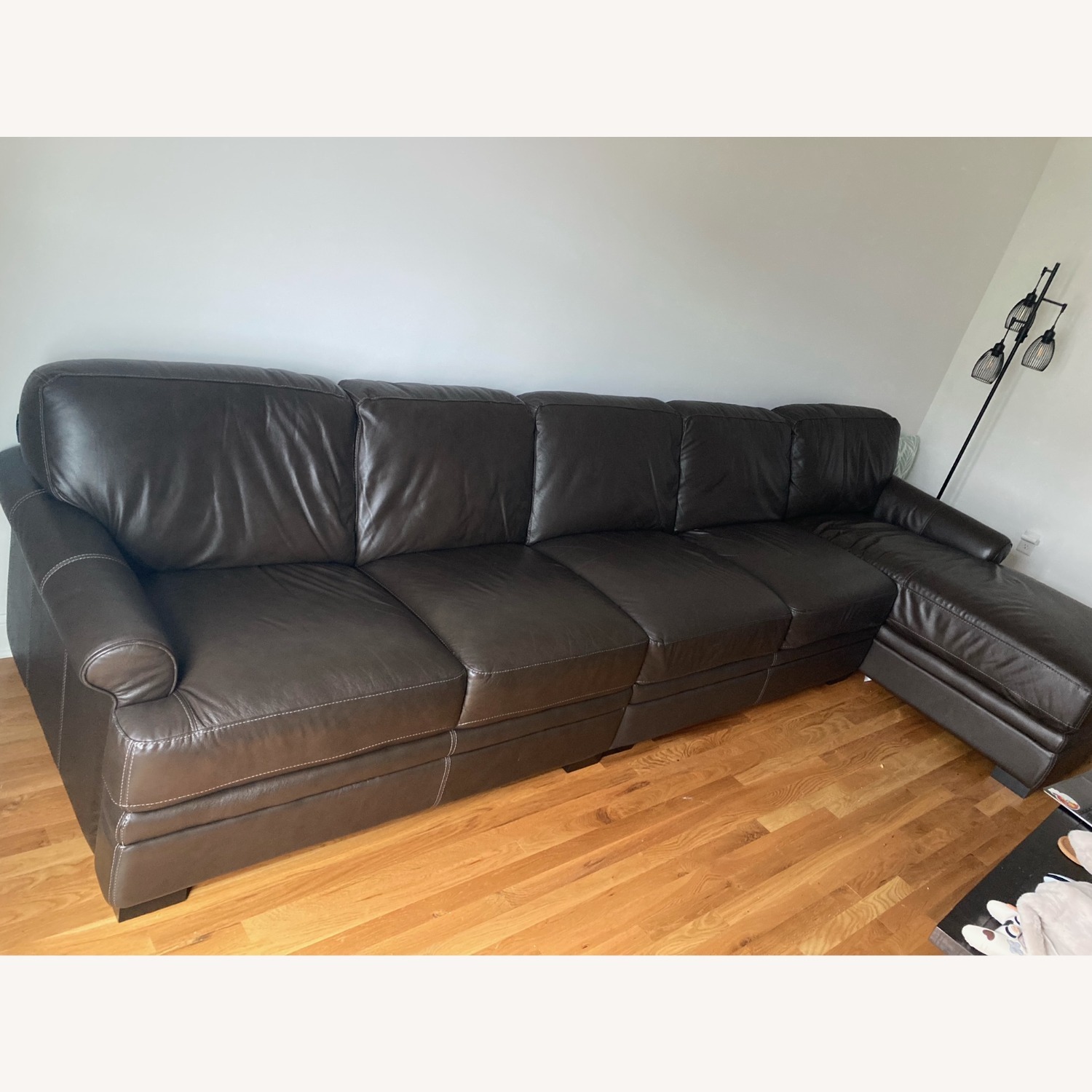 Large Leather Raymour & Flanigan Couch - image-3