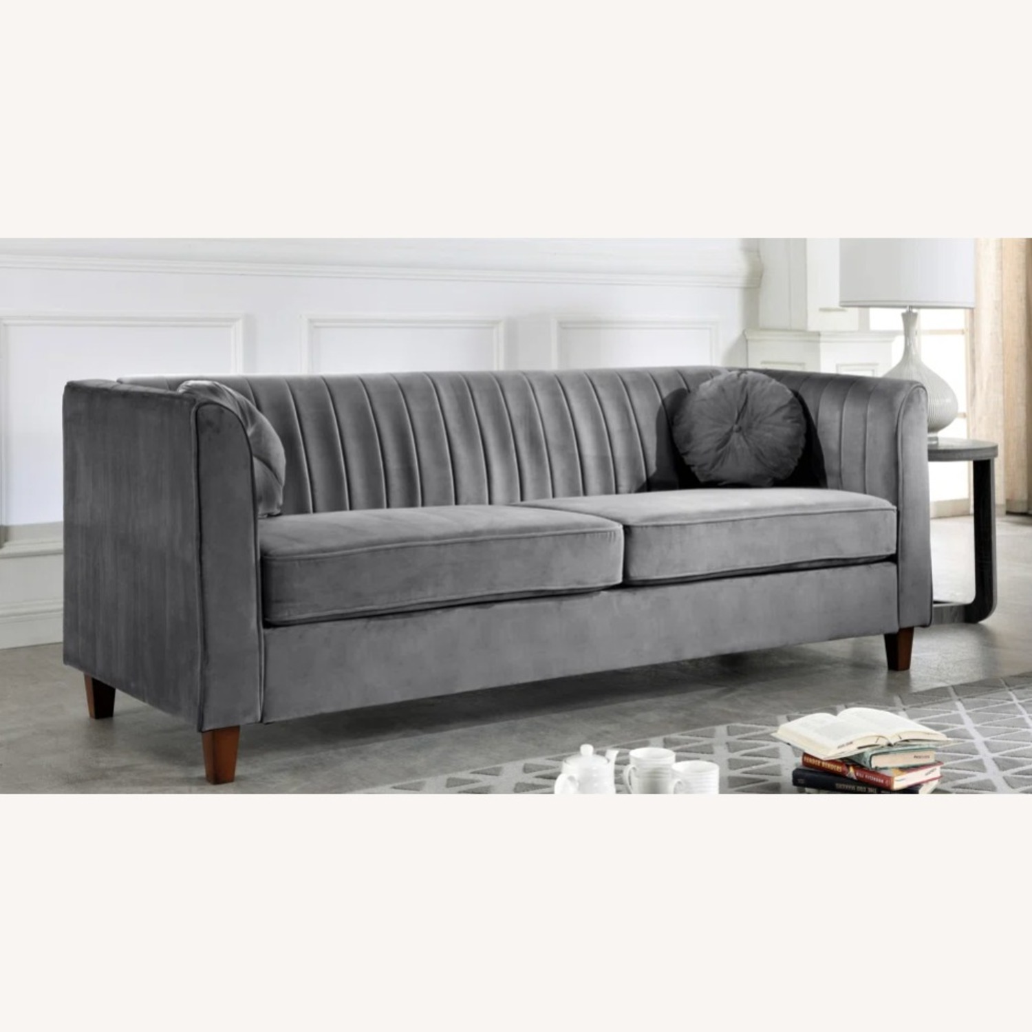 Mercers Arvilla 80.7" Velvet Rolled Arm Sofa - image-0