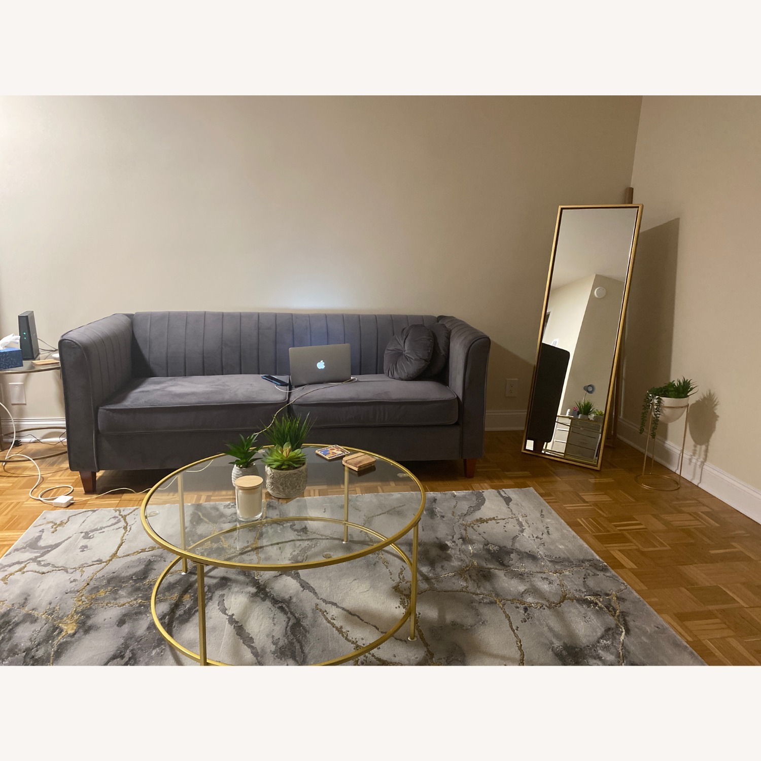 Swindle Abstract Grey/Gold Area Rug - image-3