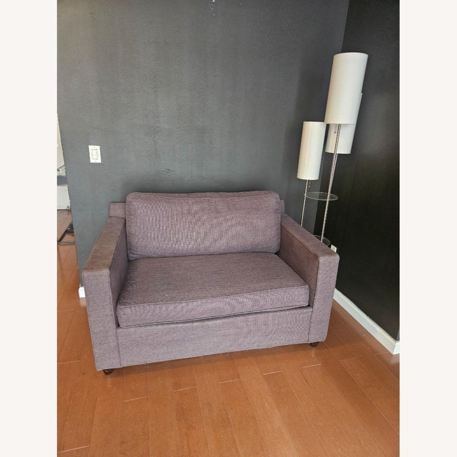 Crate & Barrel Barrett II 43.5" Track Arm Chair and a Half - image-1