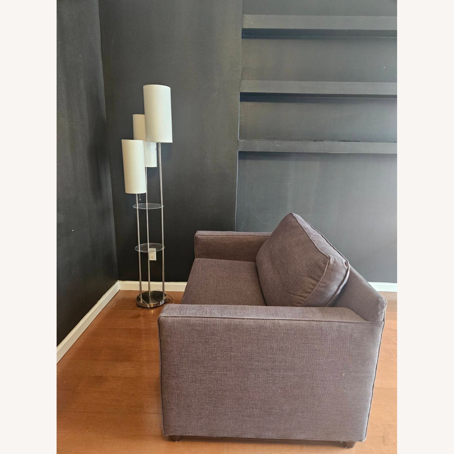 Crate & Barrel Barrett II 43.5" Track Arm Chair and a Half - image-5