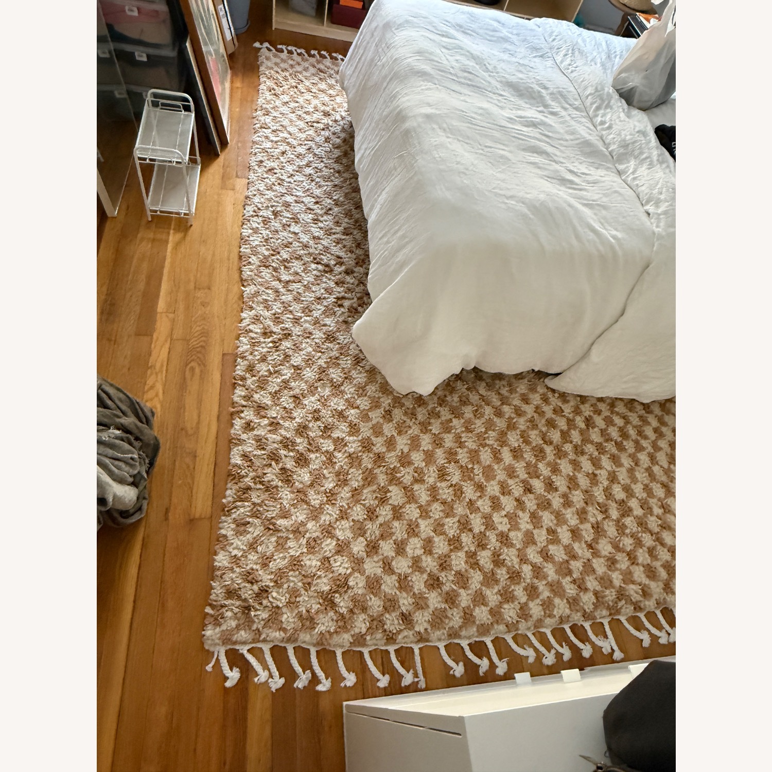 Checkered Moroccan Berber Area Rug, Handmade - image-12