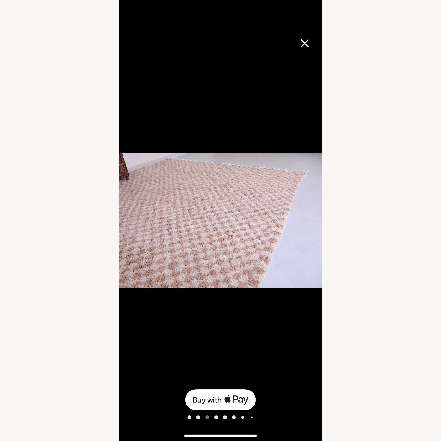 Checkered Moroccan Berber Area Rug, Handmade - image-6