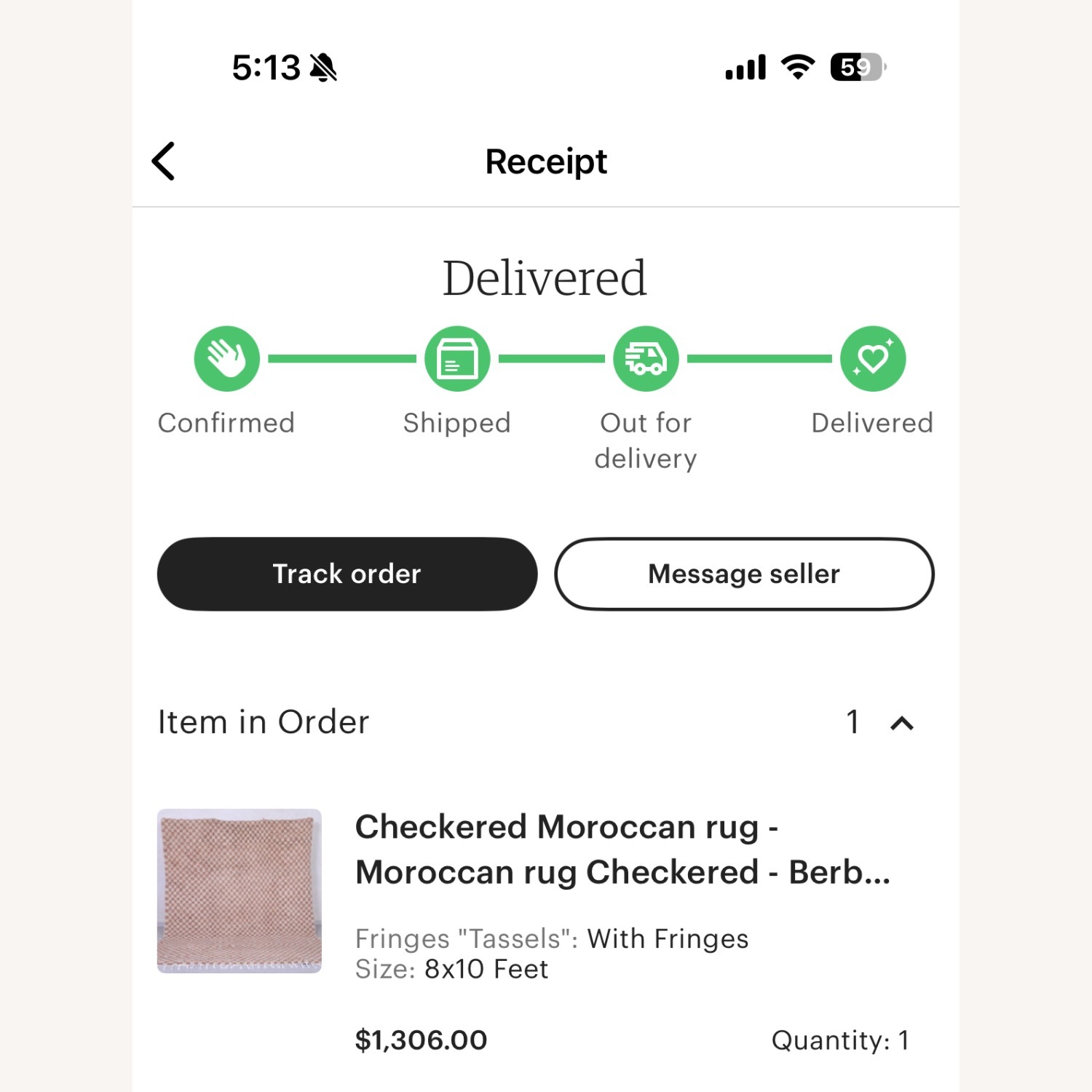 Checkered Moroccan Berber Area Rug, Handmade - image-9