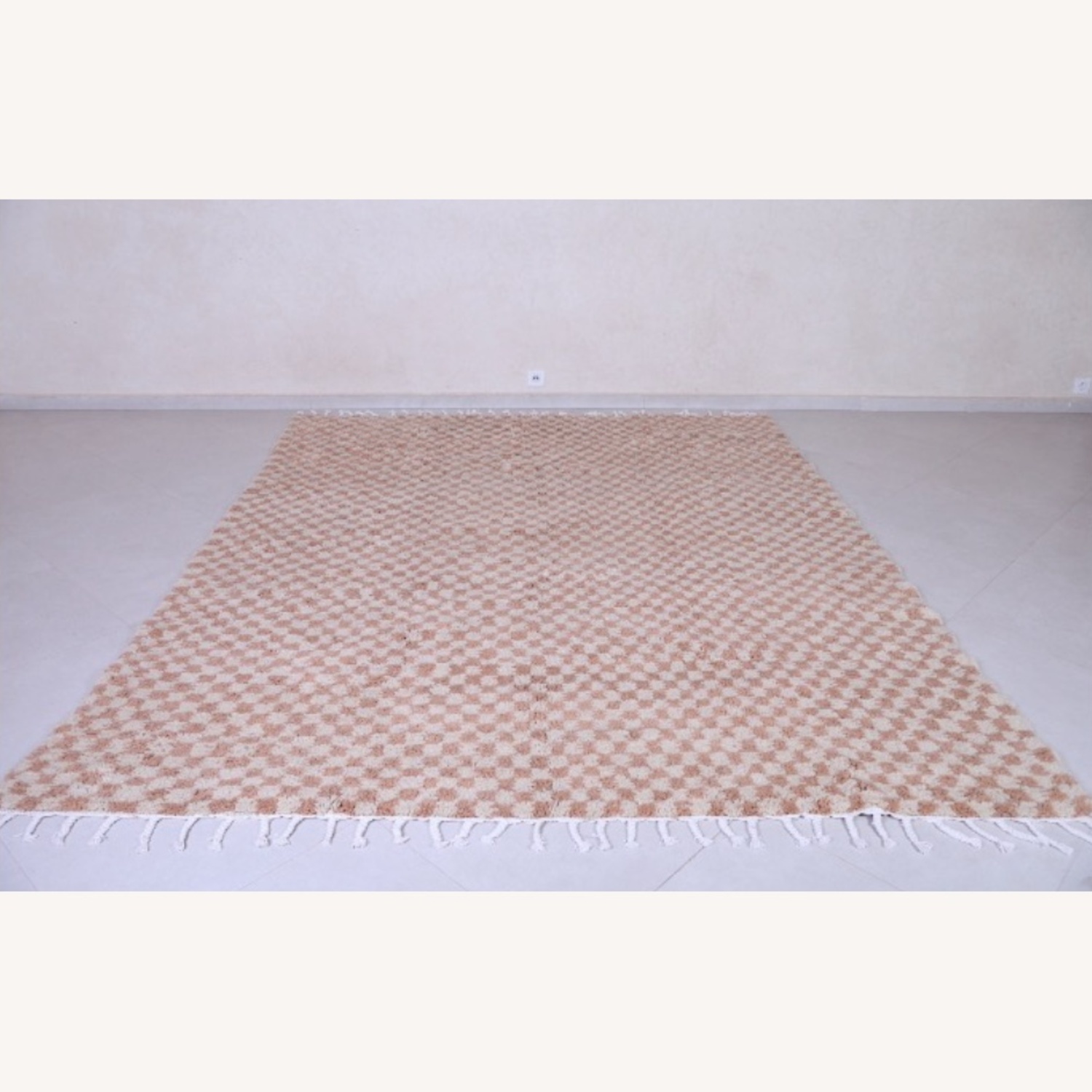 Checkered Moroccan Berber Area Rug, Handmade - image-10