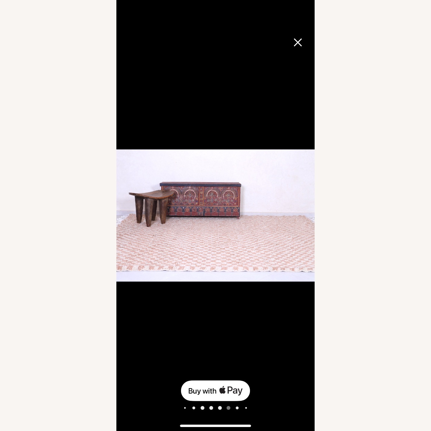 Checkered Moroccan Berber Area Rug, Handmade - image-3