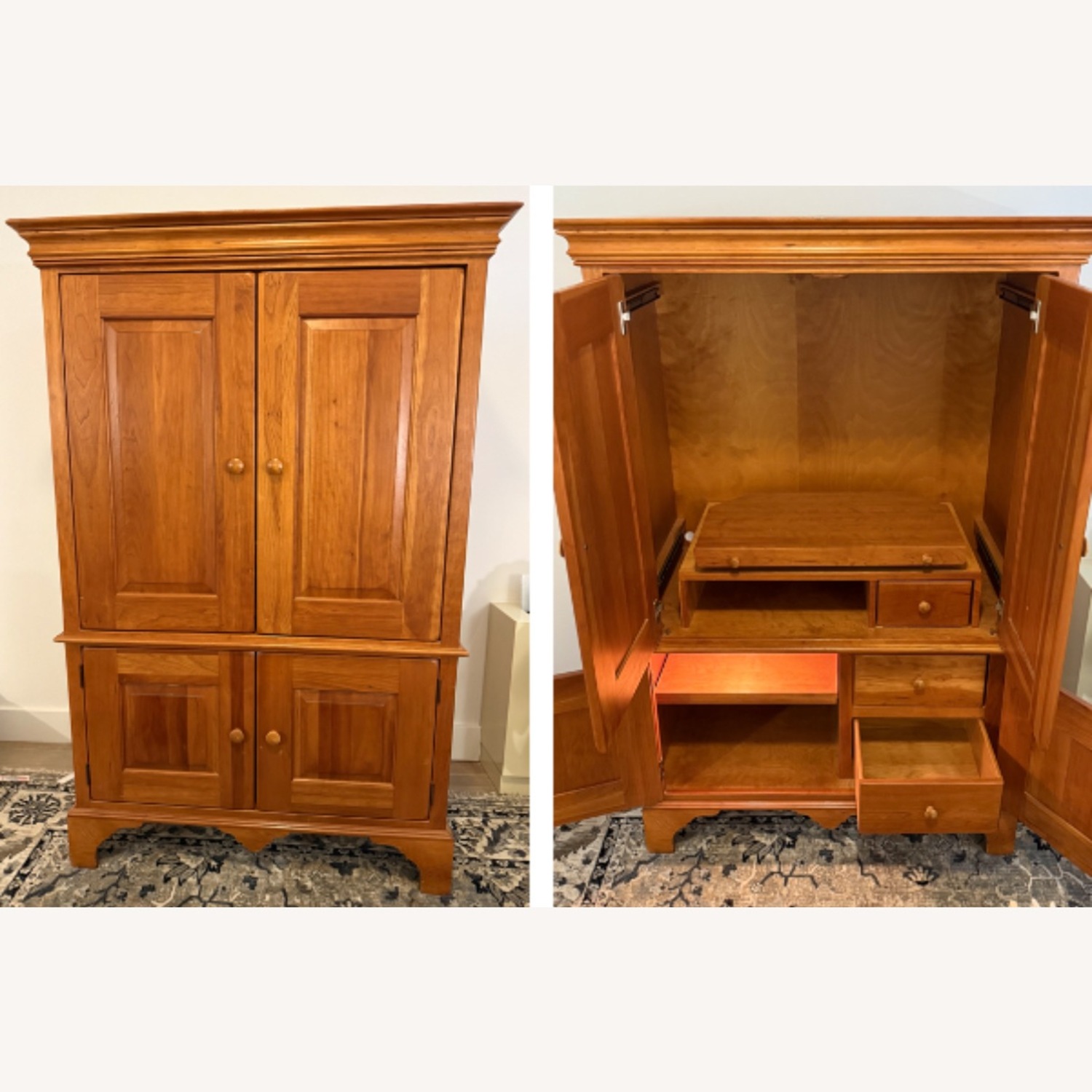 Amish Made Solid Wood Armoire  - image-1