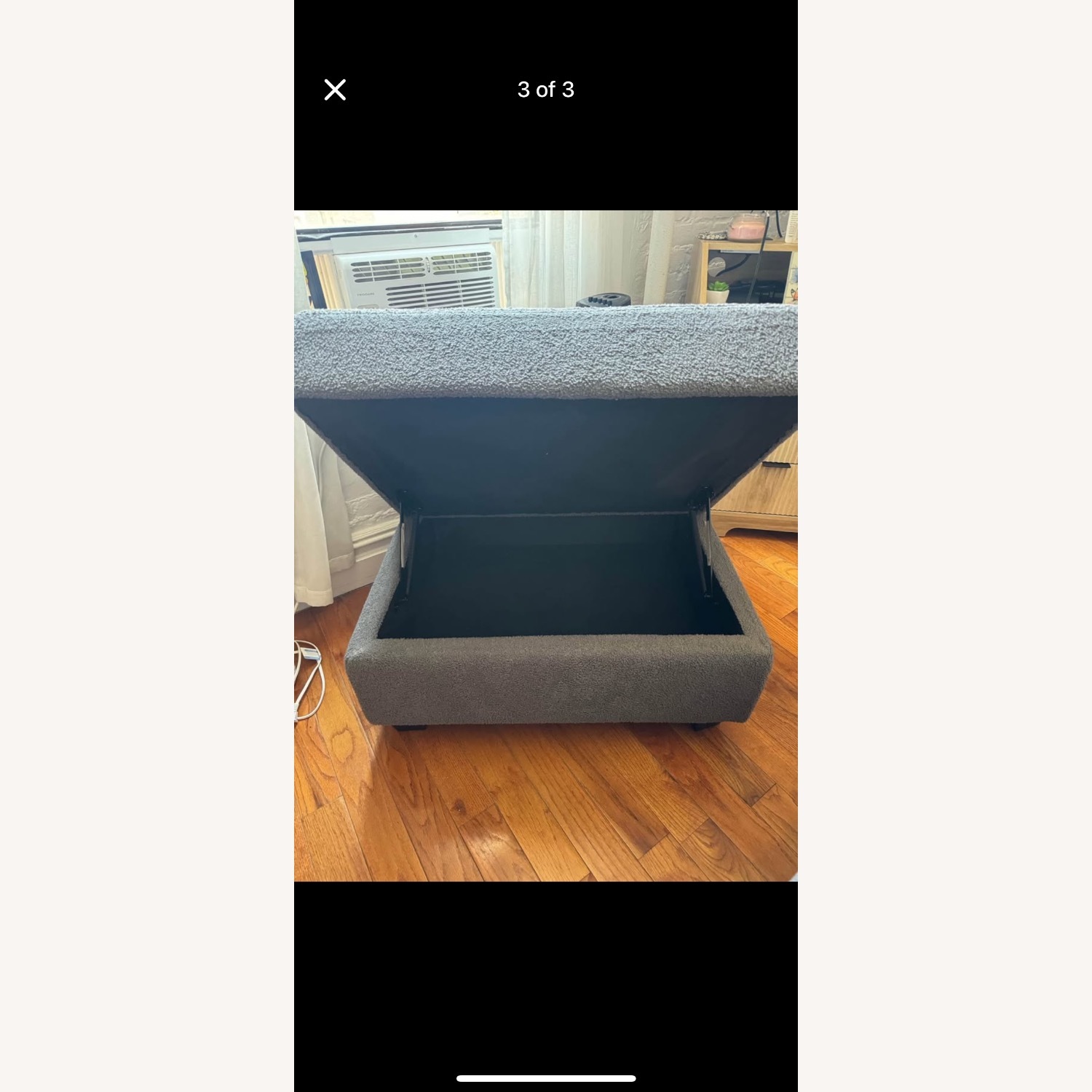 2 Seater Gray Sofa with Ottoman - image-5