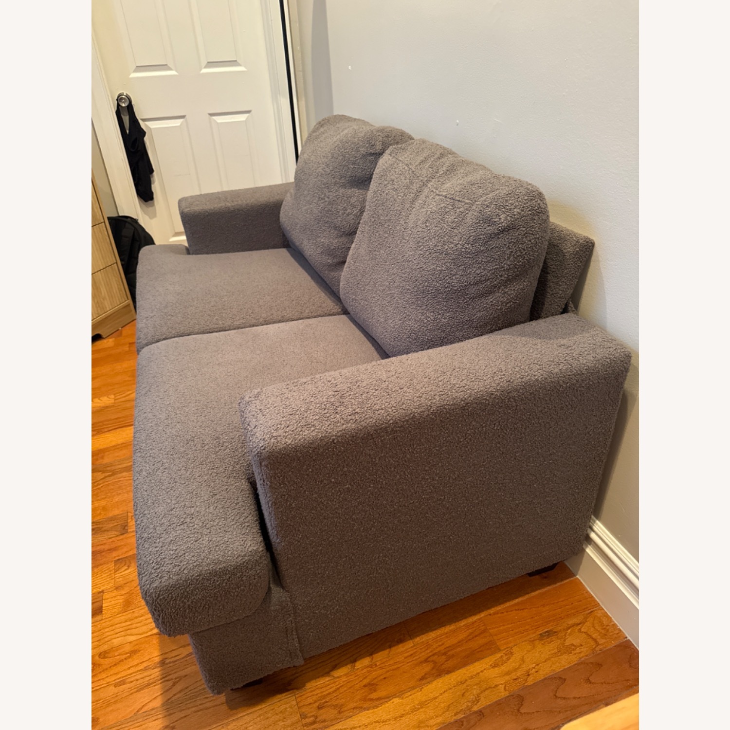 2 Seater Gray Sofa with Ottoman - image-2