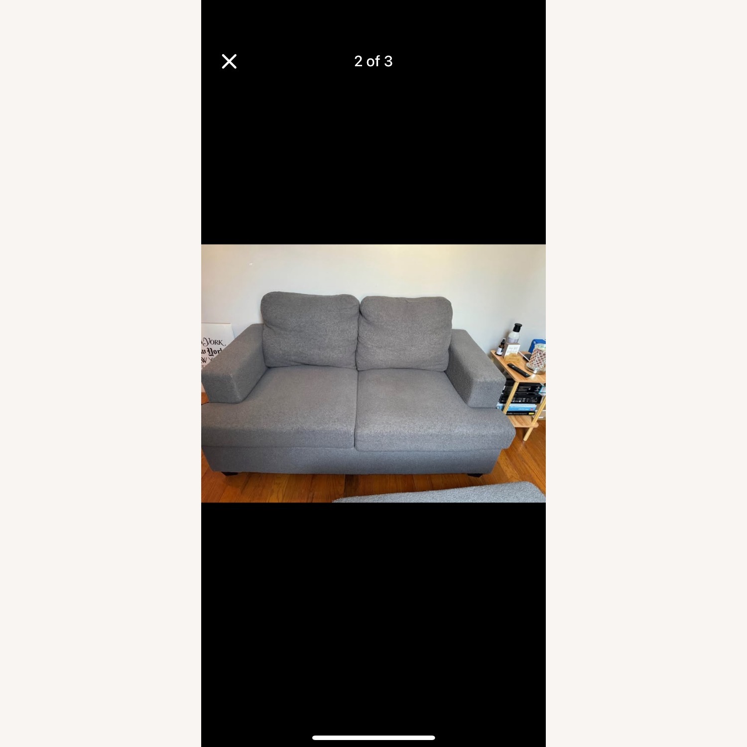2 Seater Gray Sofa with Ottoman - image-4
