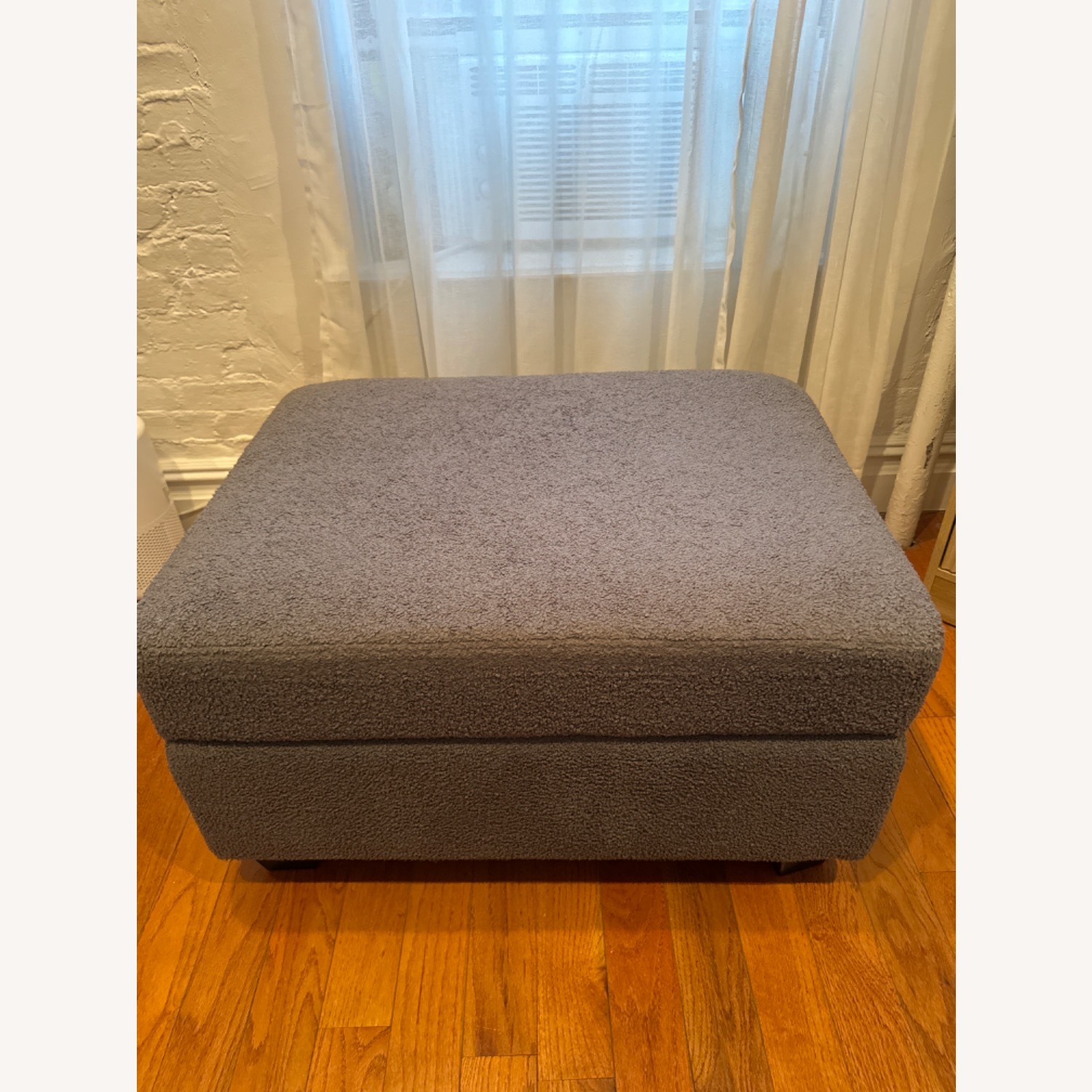 2 Seater Gray Sofa with Ottoman - image-6