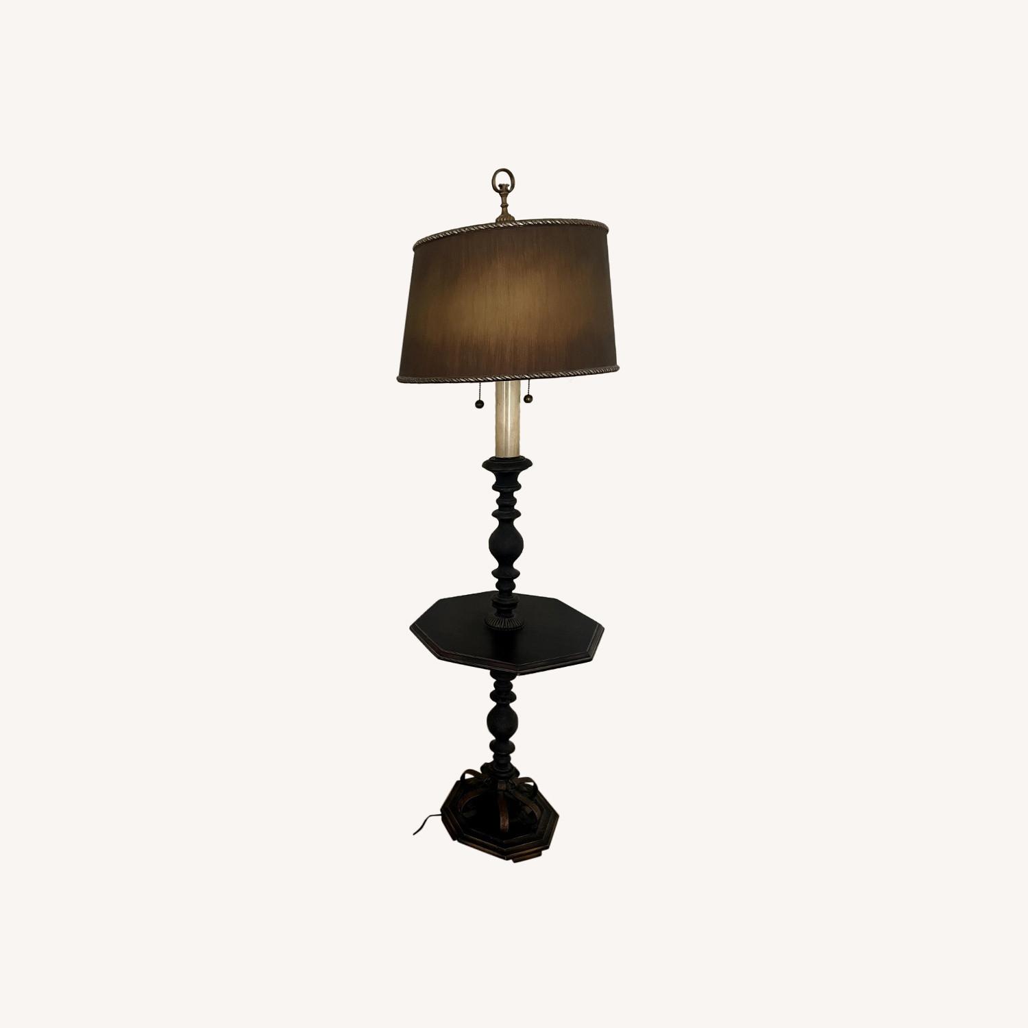 Antique Wood and Iron Lamp Mint - image-0