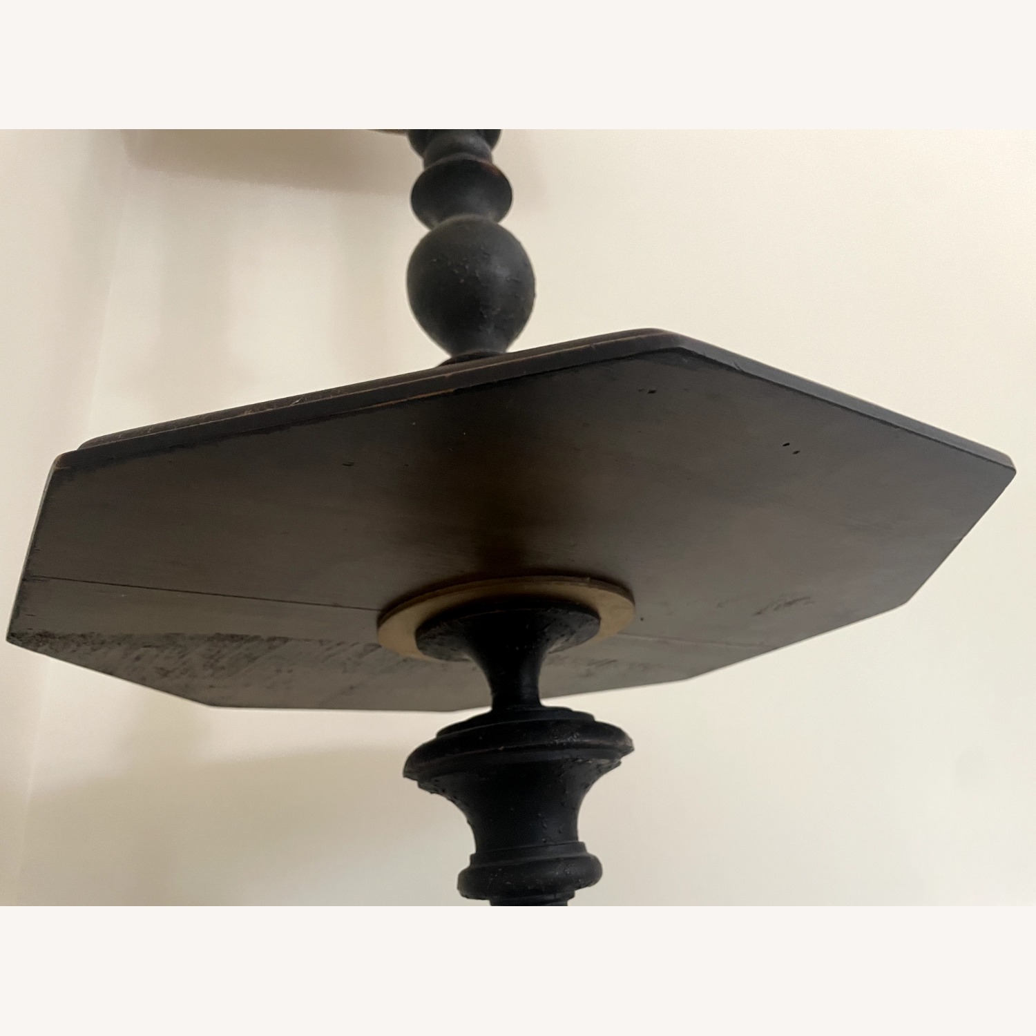 Antique Wood and Iron Lamp Mint - image-9