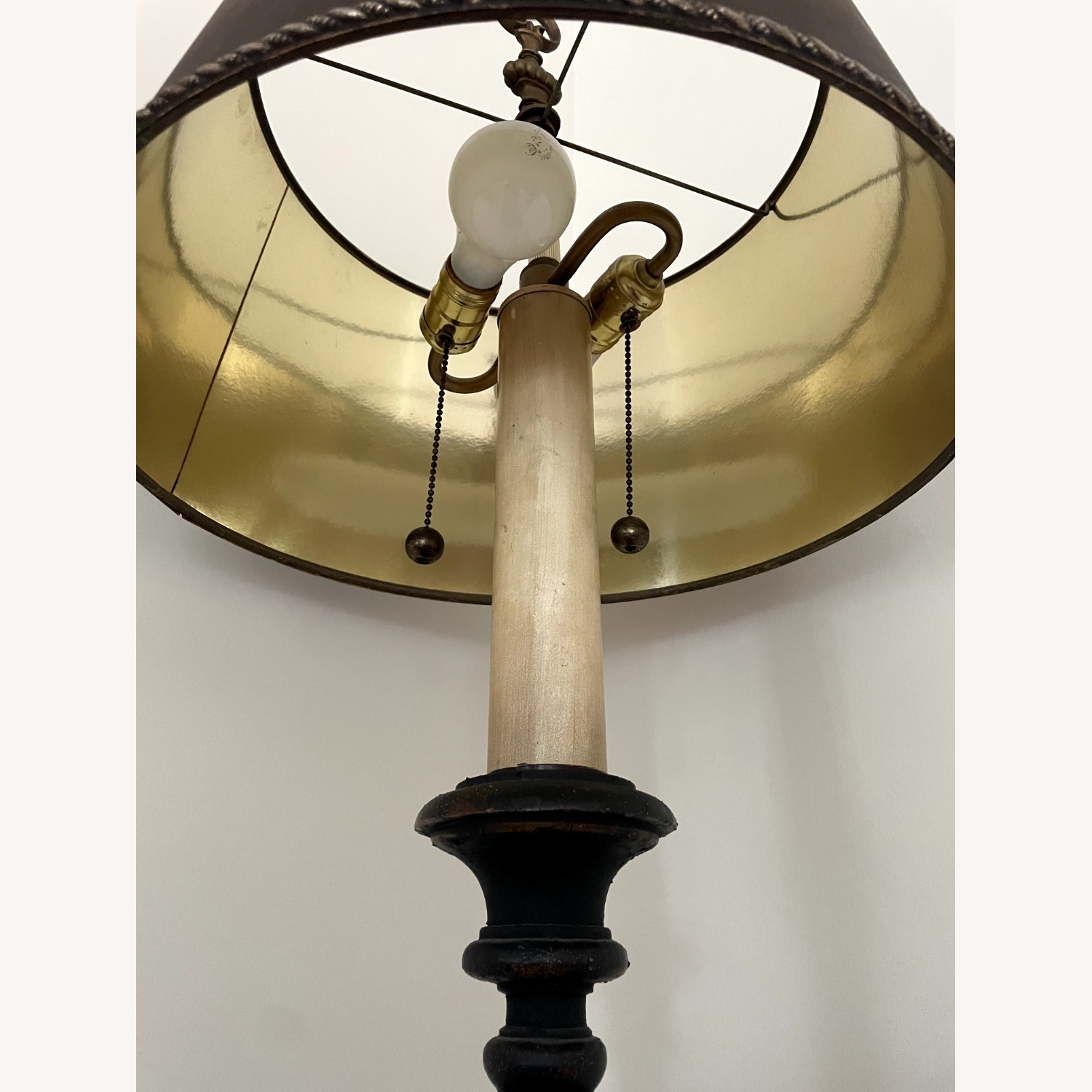 Antique Wood and Iron Lamp Mint - image-10