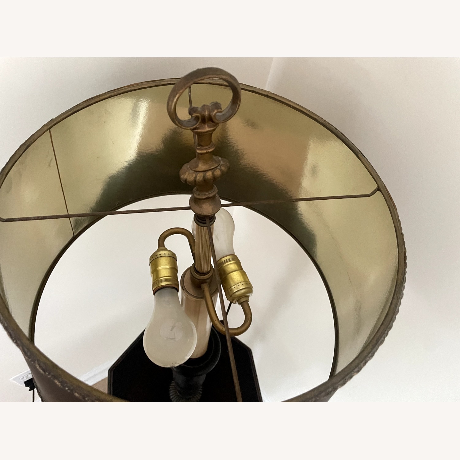 Antique Wood and Iron Lamp Mint - image-6