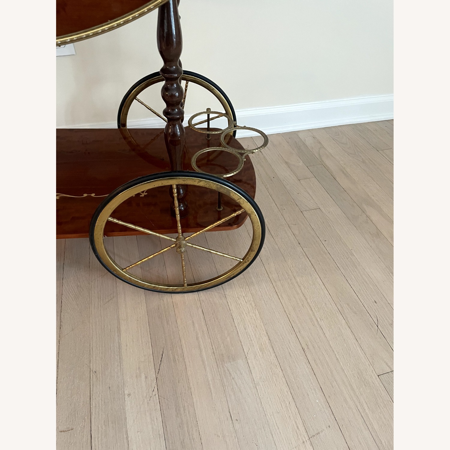 Antique Rolling Extendable Bar Cart - image-5