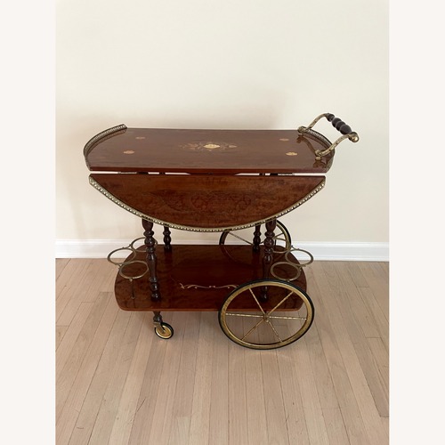 Used Antique Rolling Extendable Bar Cart for sale on AptDeco