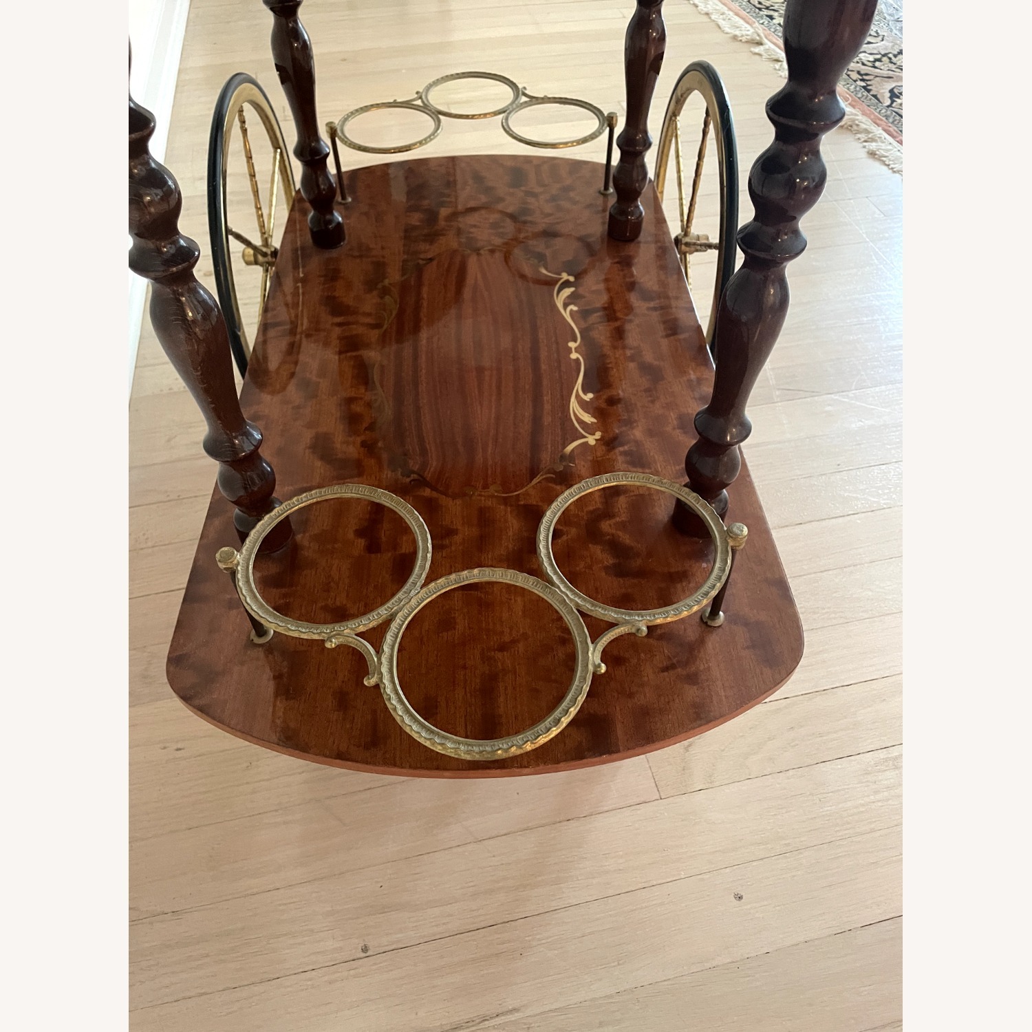 Antique Rolling Extendable Bar Cart - image-4