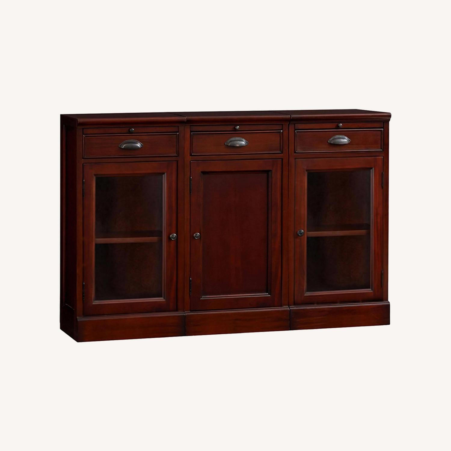 Modular Glass Door Bar Cabinet- Potential Hutch - image-0