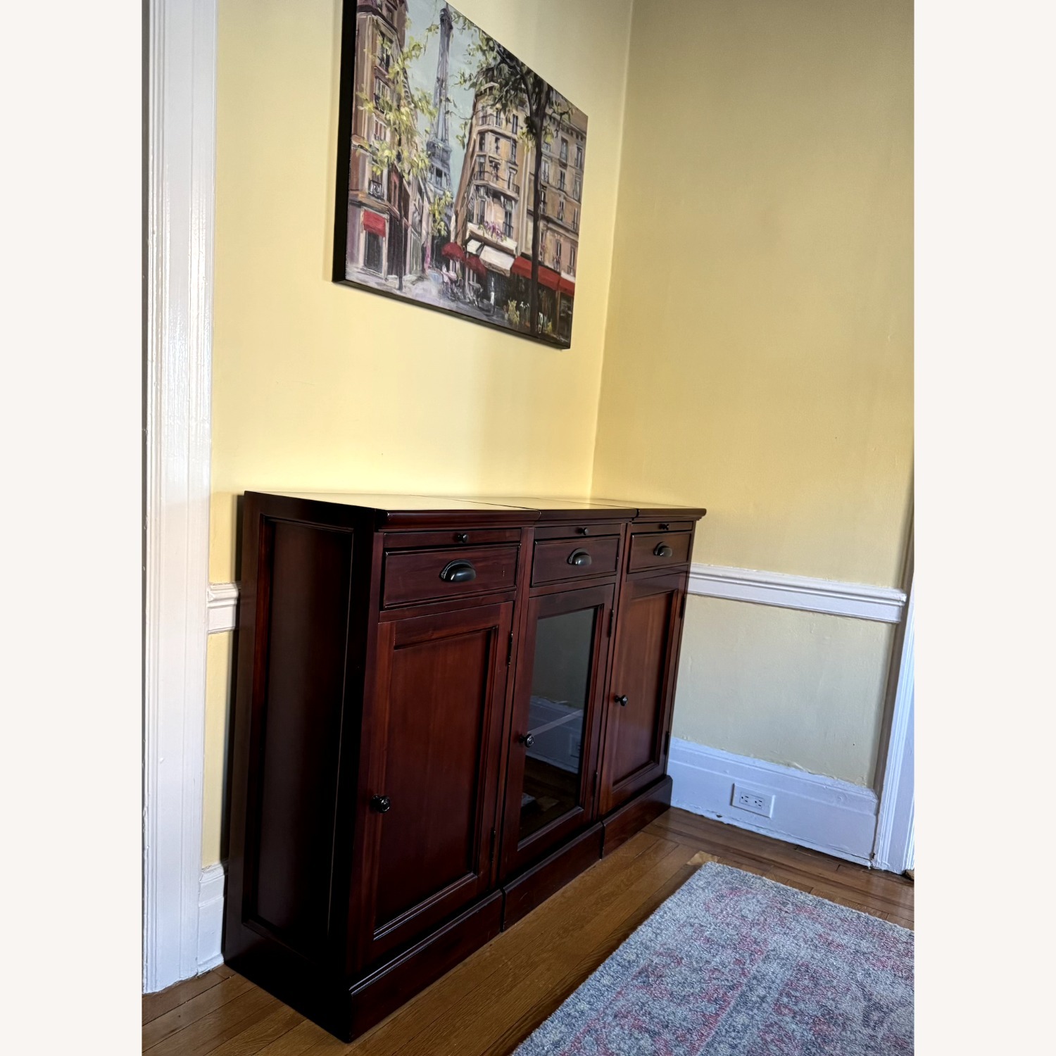 Modular Glass Door Bar Cabinet- Potential Hutch - image-2