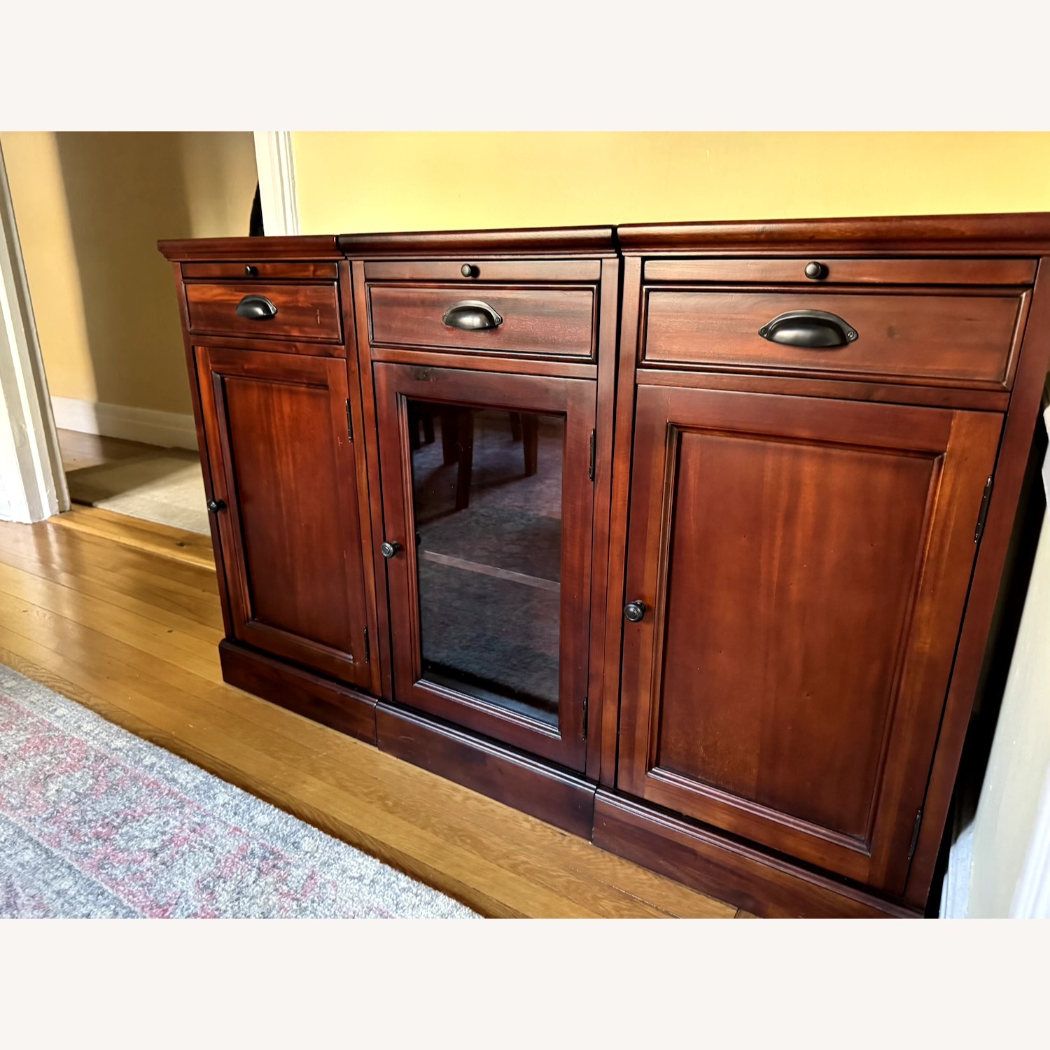 Modular Glass Door Bar Cabinet- Potential Hutch - image-1