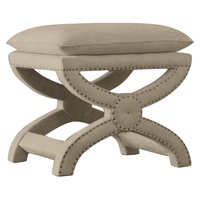 RH upholstered nailhead benches 