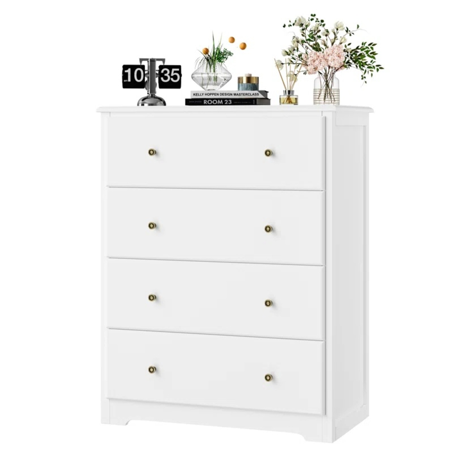 Ebern Designs White 4 Drawer Dressers - image-4