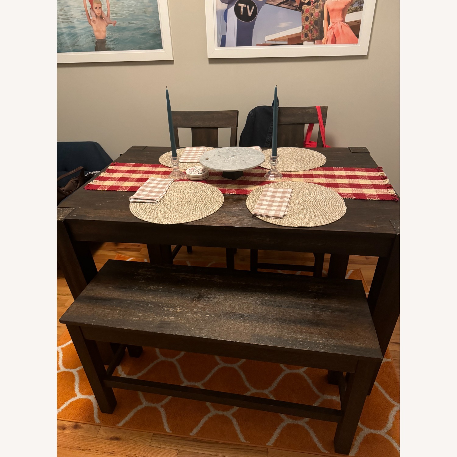 Brown Dining Room Table Set - image-1