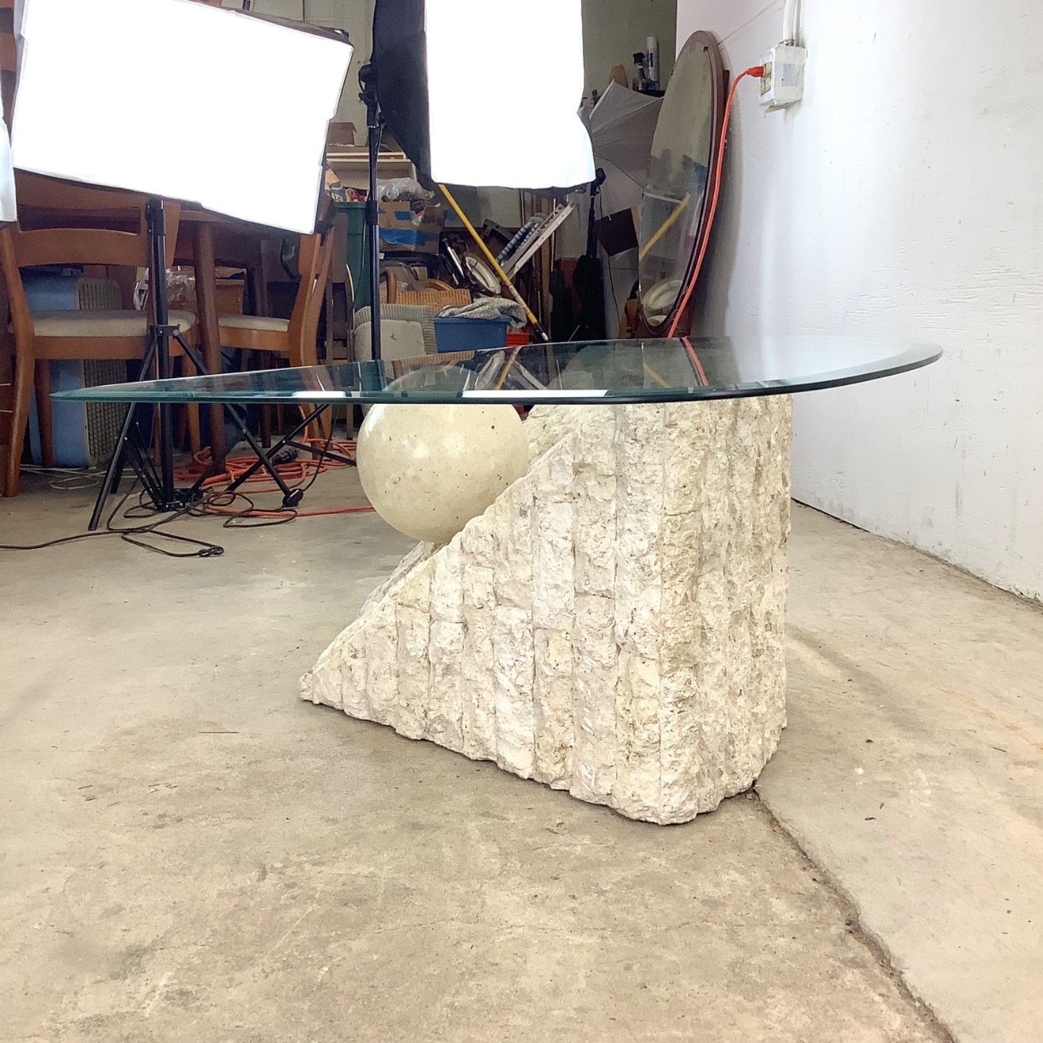 Retro Modern Triangular Coffee Table - image-11