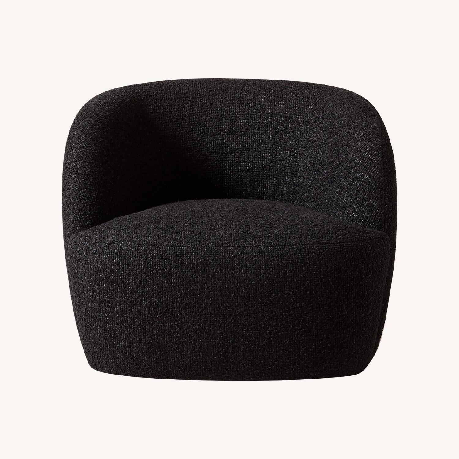 Goop Black Boucle Swivel Chair - image-0