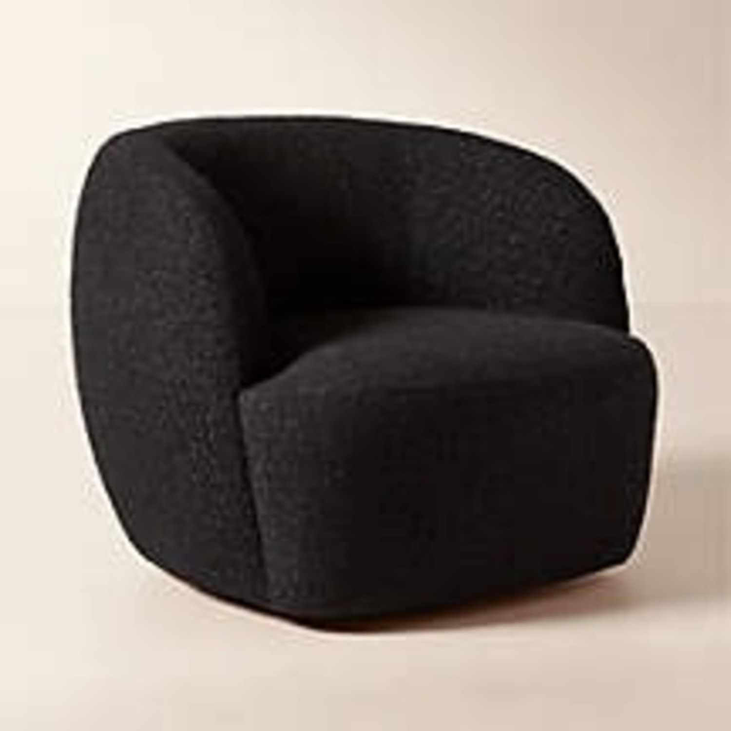Goop Black Boucle Swivel Chair - image-3