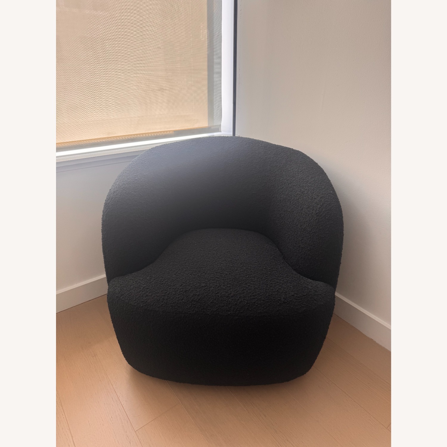 Goop Black Boucle Swivel Chair - image-4