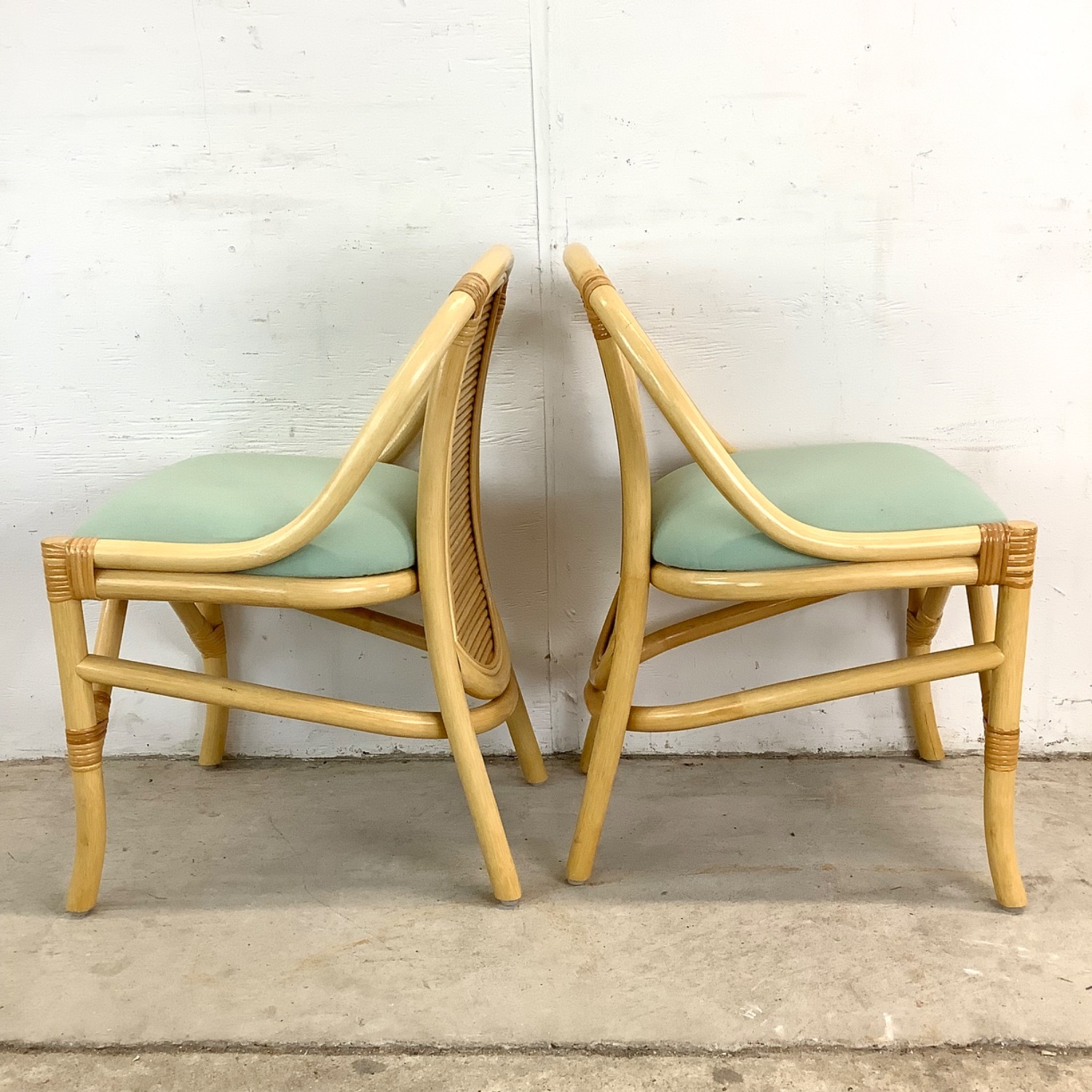 Vintage Rattan Nesting Cafe Set- Table & Chairs - image-8