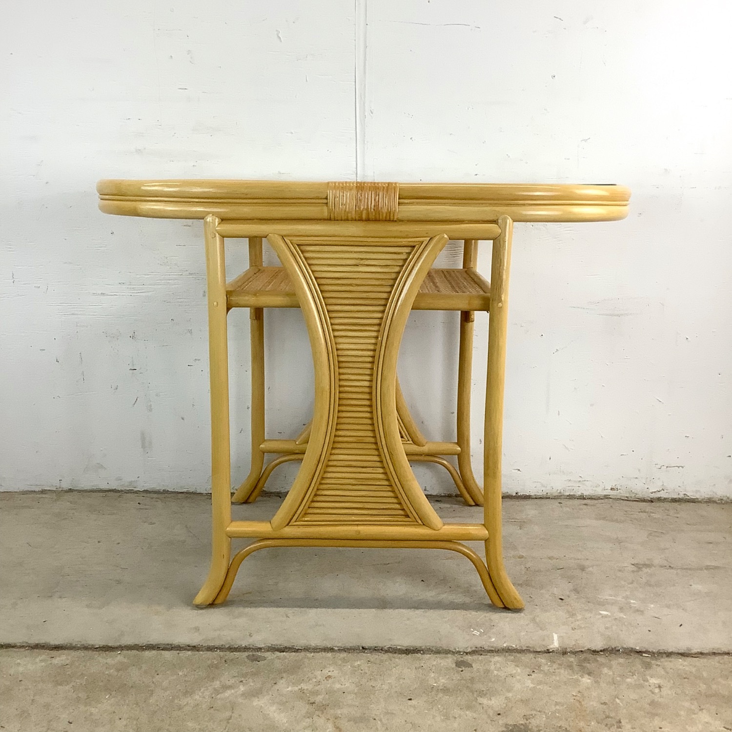 Vintage Rattan Nesting Cafe Set- Table & Chairs - image-16