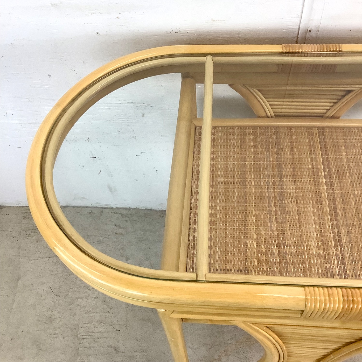 Vintage Rattan Nesting Cafe Set- Table & Chairs - image-21