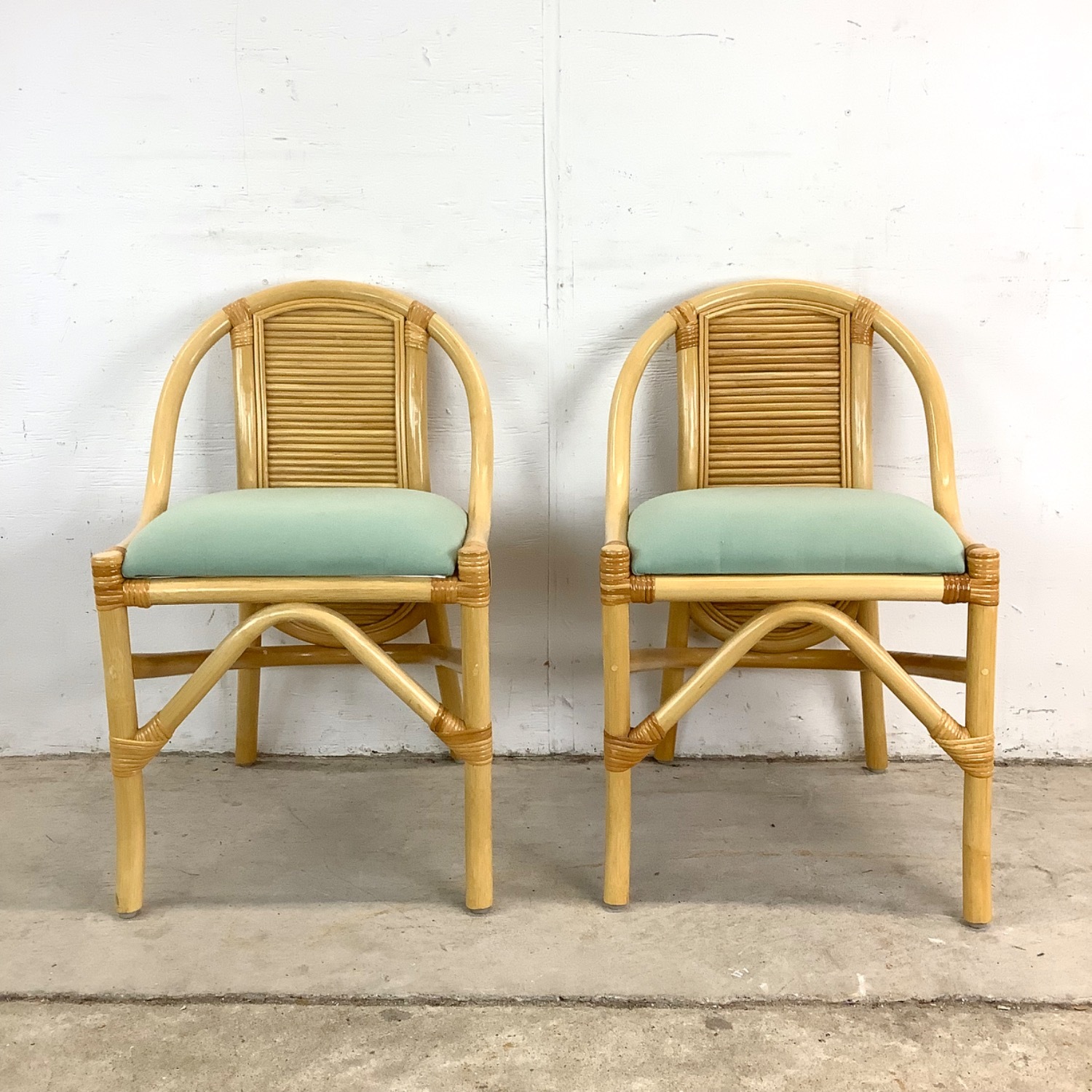 Vintage Rattan Nesting Cafe Set- Table & Chairs - image-4