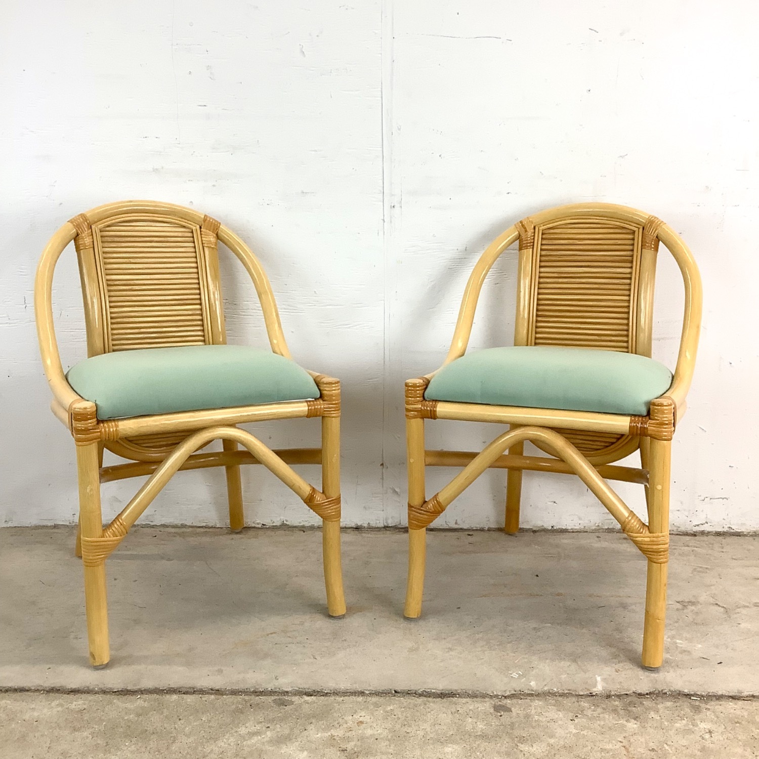 Vintage Rattan Nesting Cafe Set- Table & Chairs - image-3